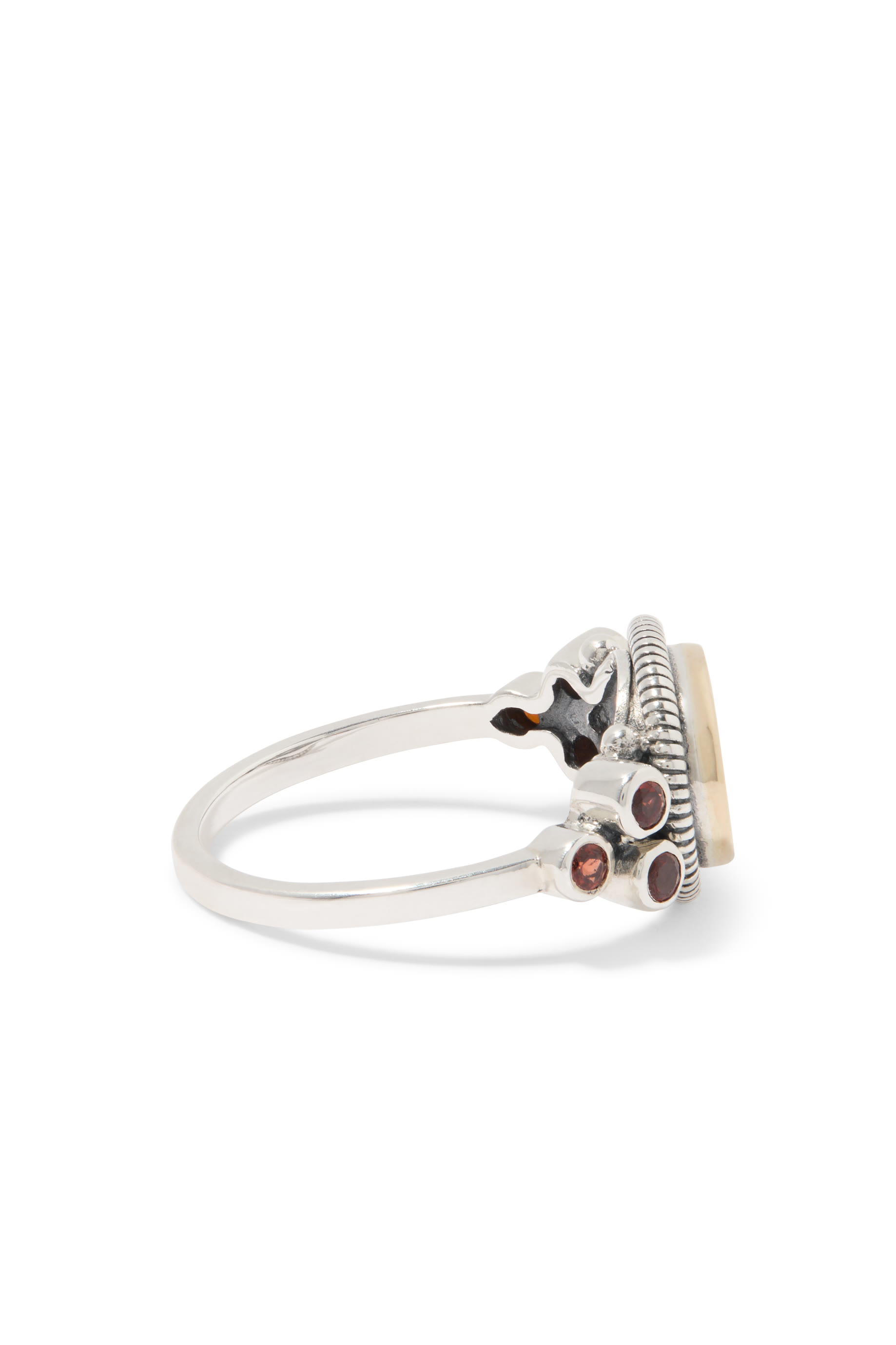 The Happiness Ring, 18K Yellow Gold & Sterling Silver with Garnet