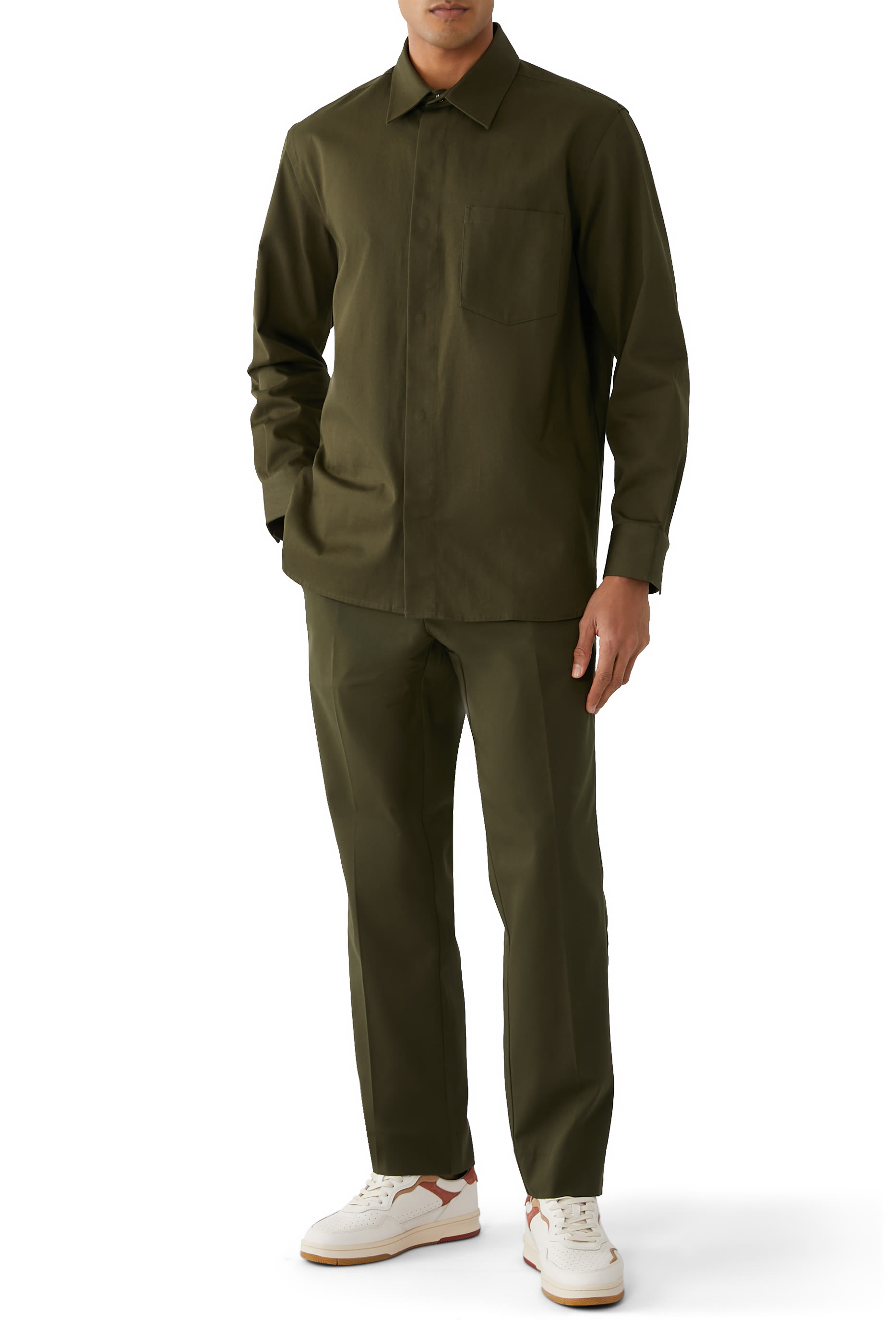 Twill Straight Fit Trousers