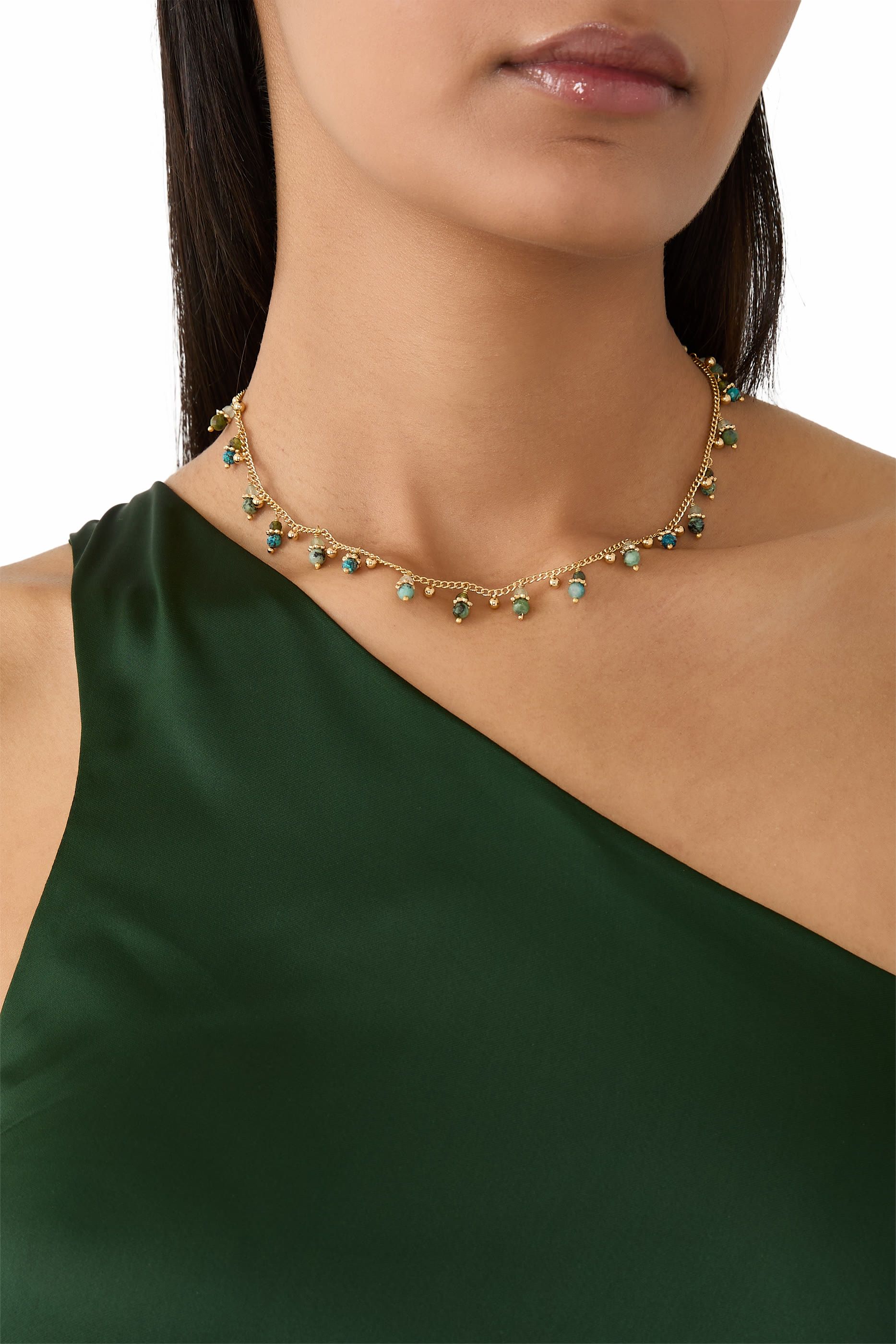 Tangerine Necklace, Gold-Plated Metal