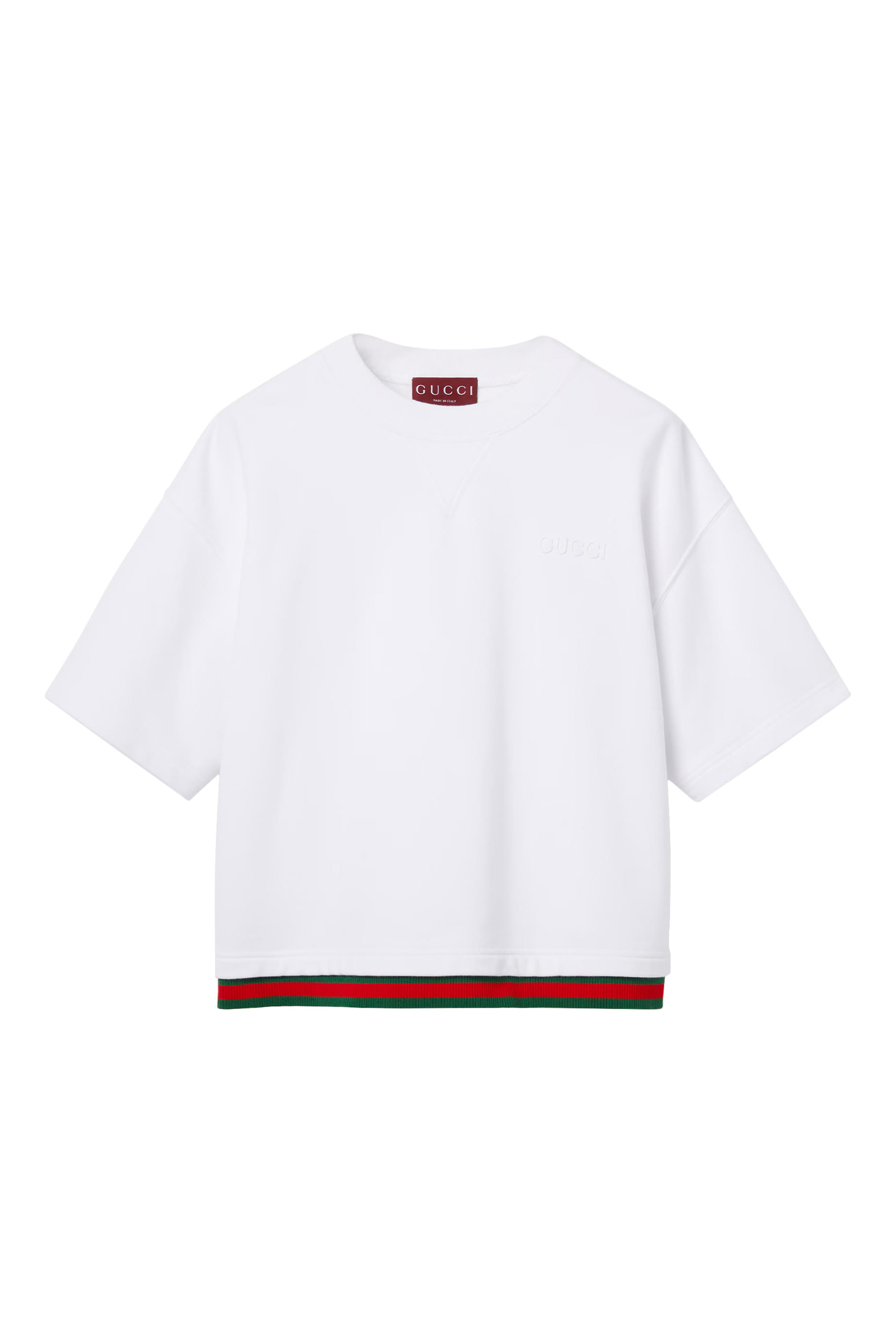 Cropped Cotton Jersey Top with Web