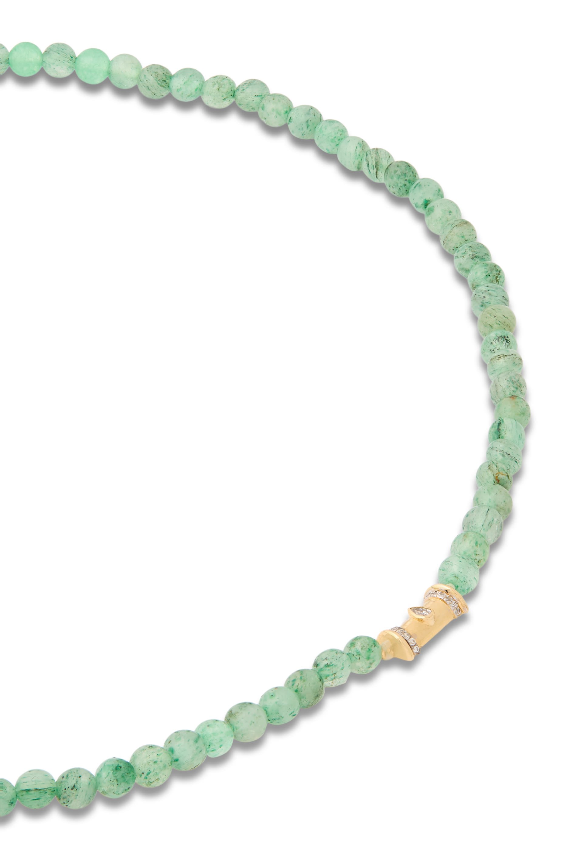 Mini Warrior On Beads Necklace, 18K Yellow Gold & Diamonds