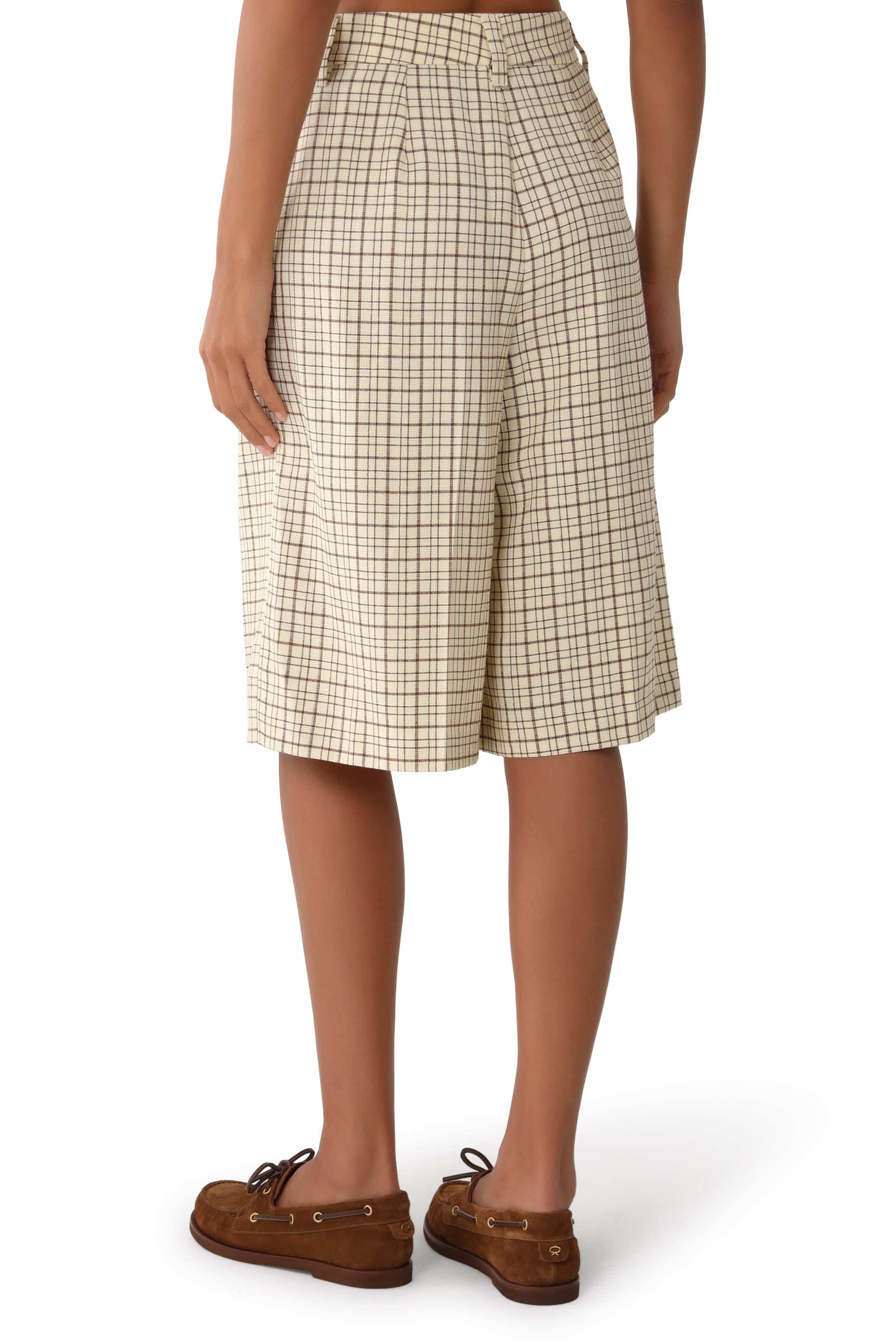  Pleat Check Shorts