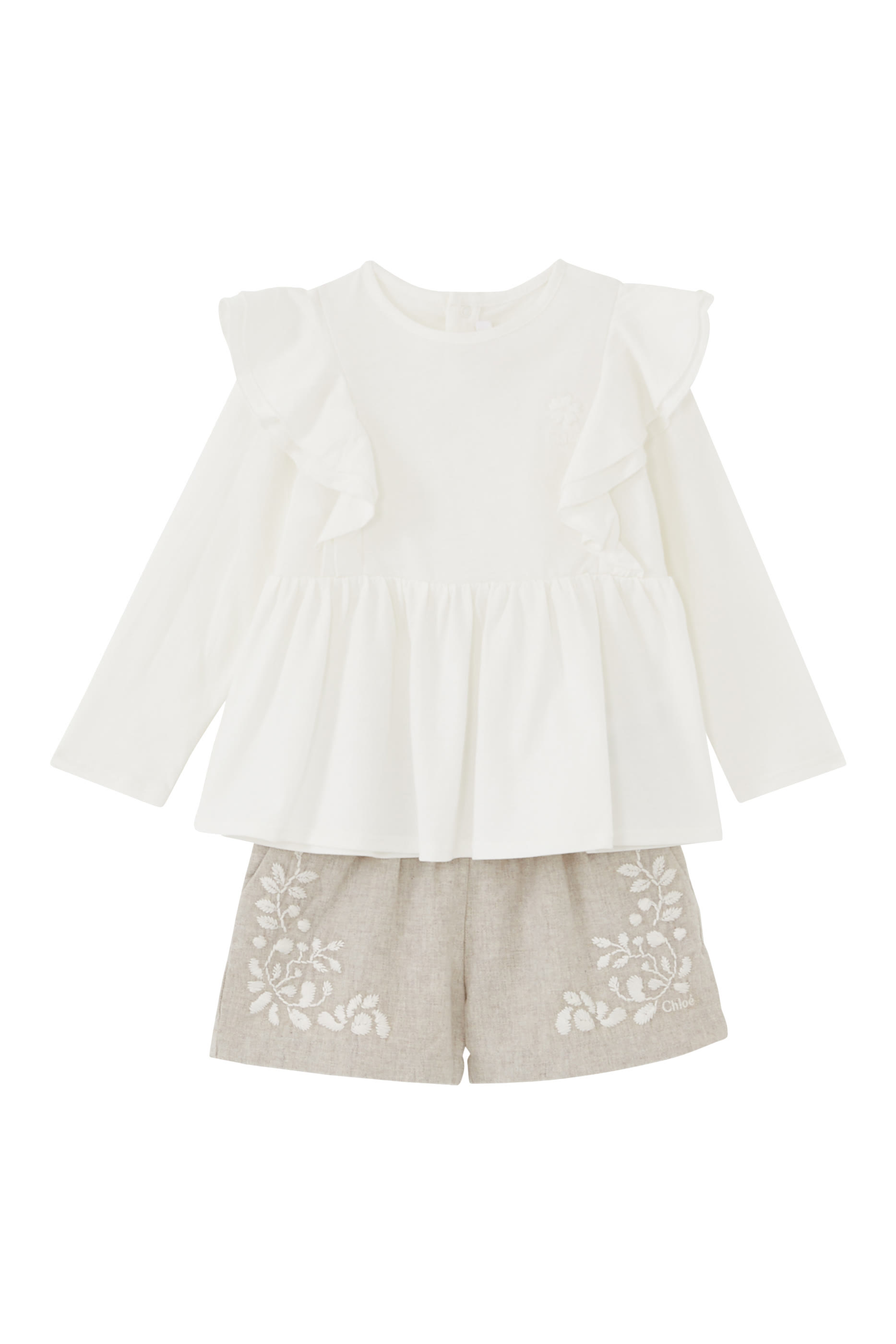 Kids Floral Embroidered Clothing Set