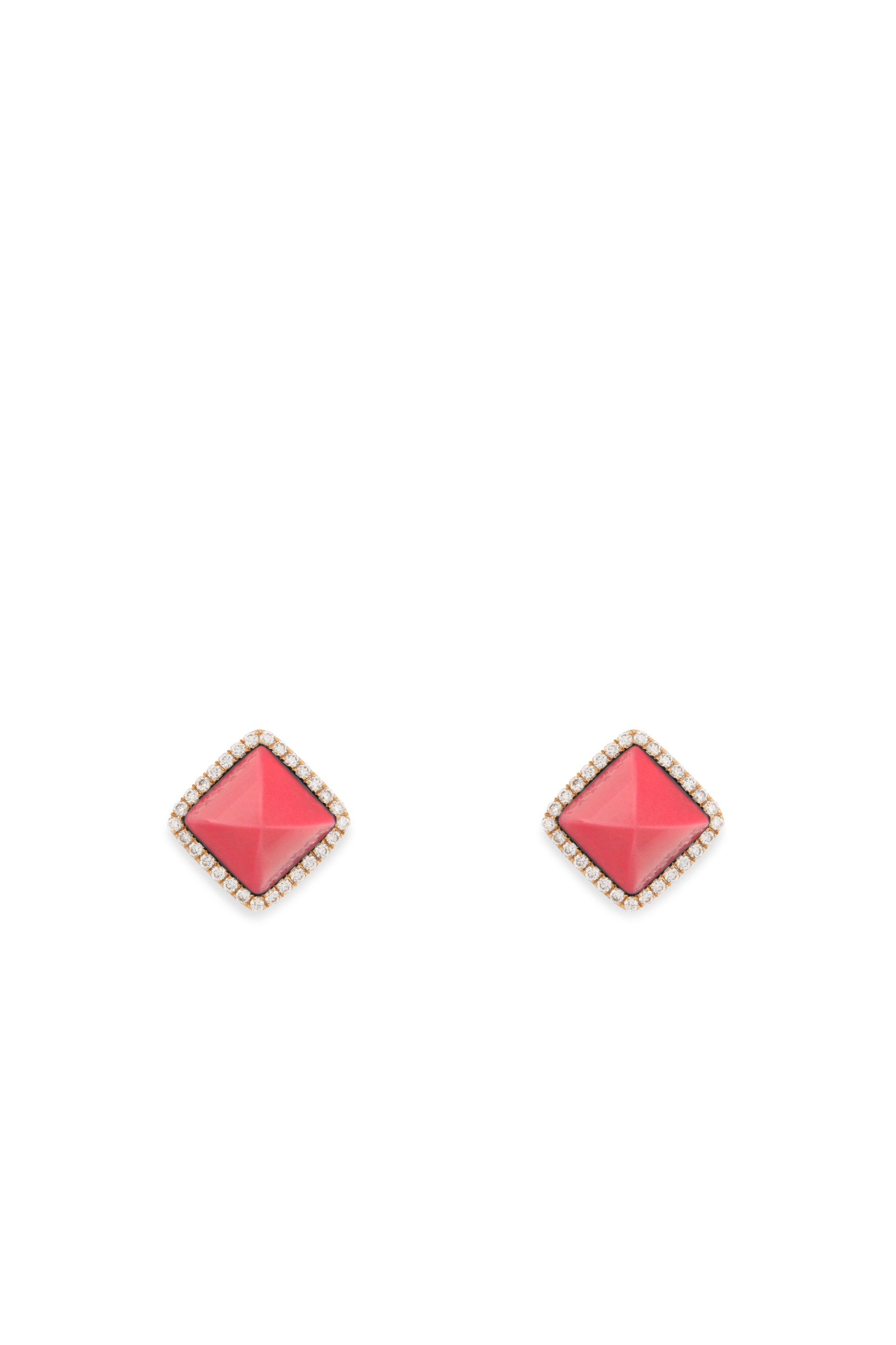 Buy Marli Cleo Pyramid Stud Pink Coral & Rose Gold Earrings for Womens ...