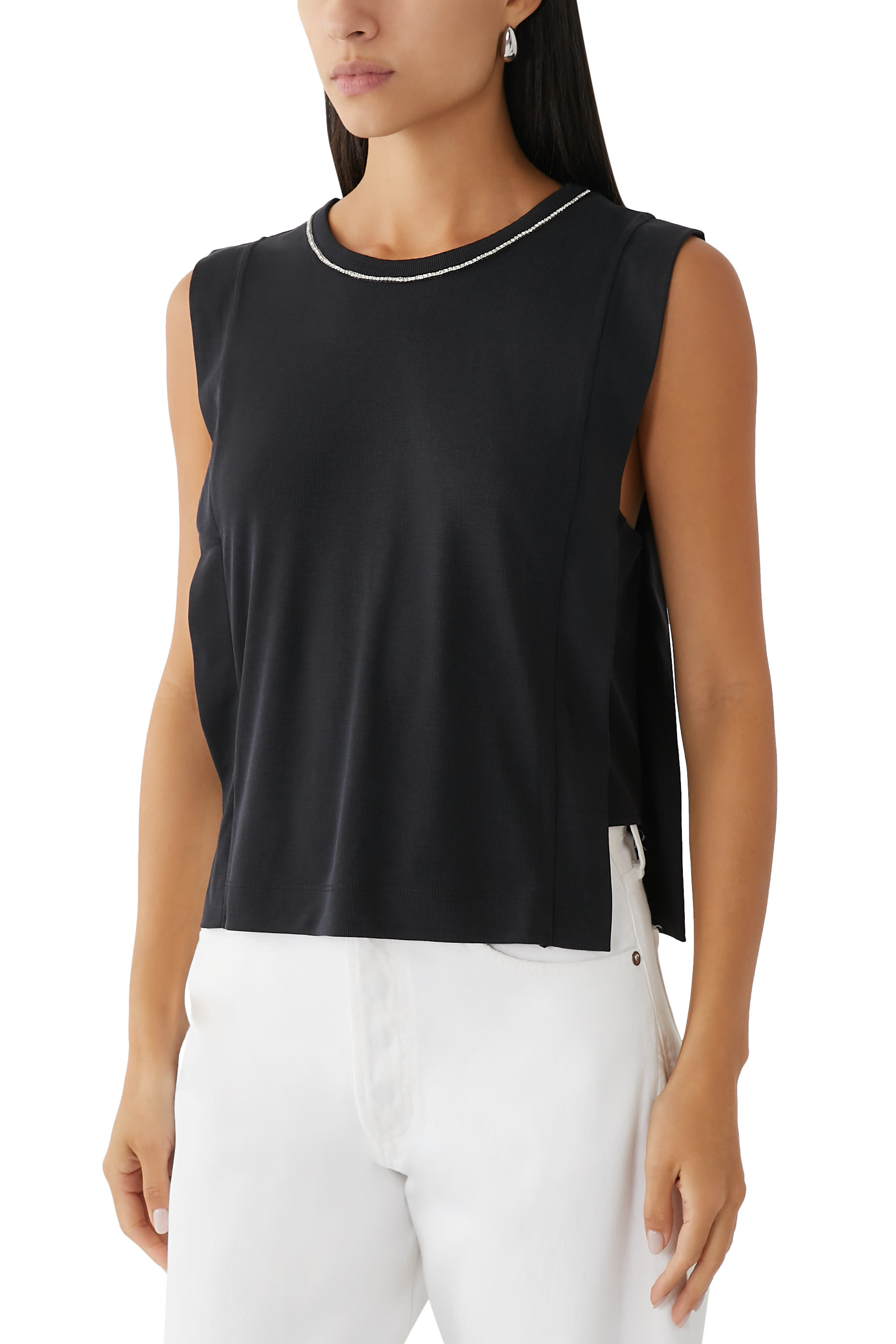 Sleeveless Side Slits Top