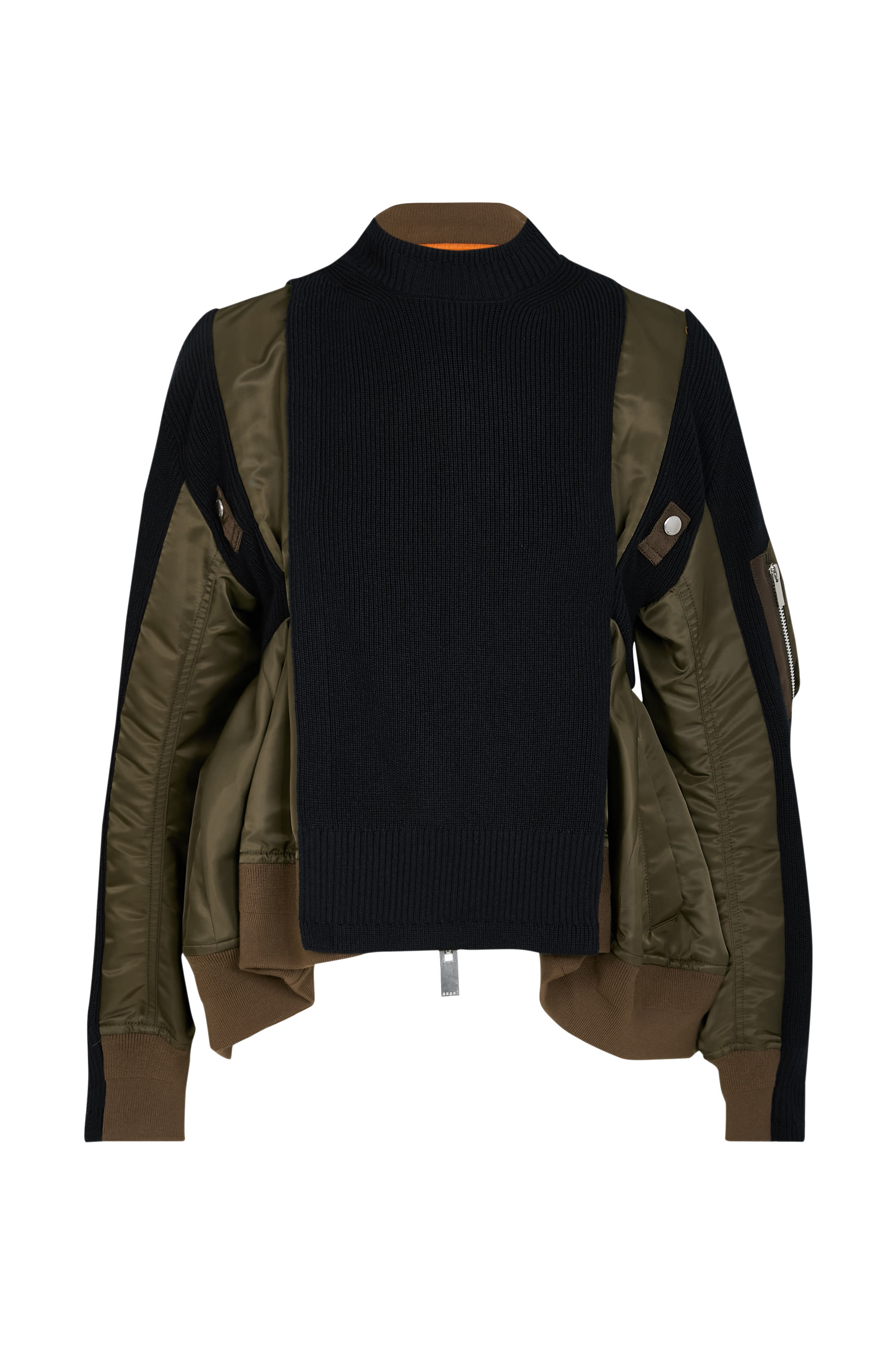Ribbed Collar Knit Blouson