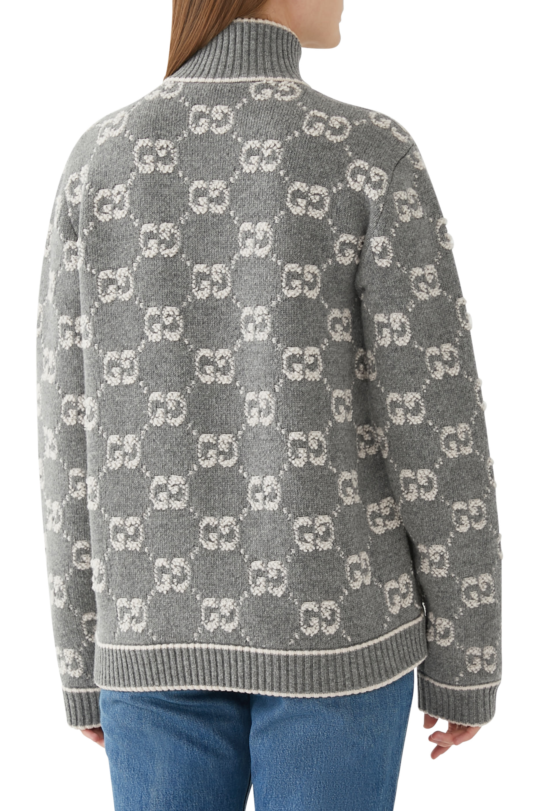 GG Boucl&eacute; Stitch Jacquard Cardigan