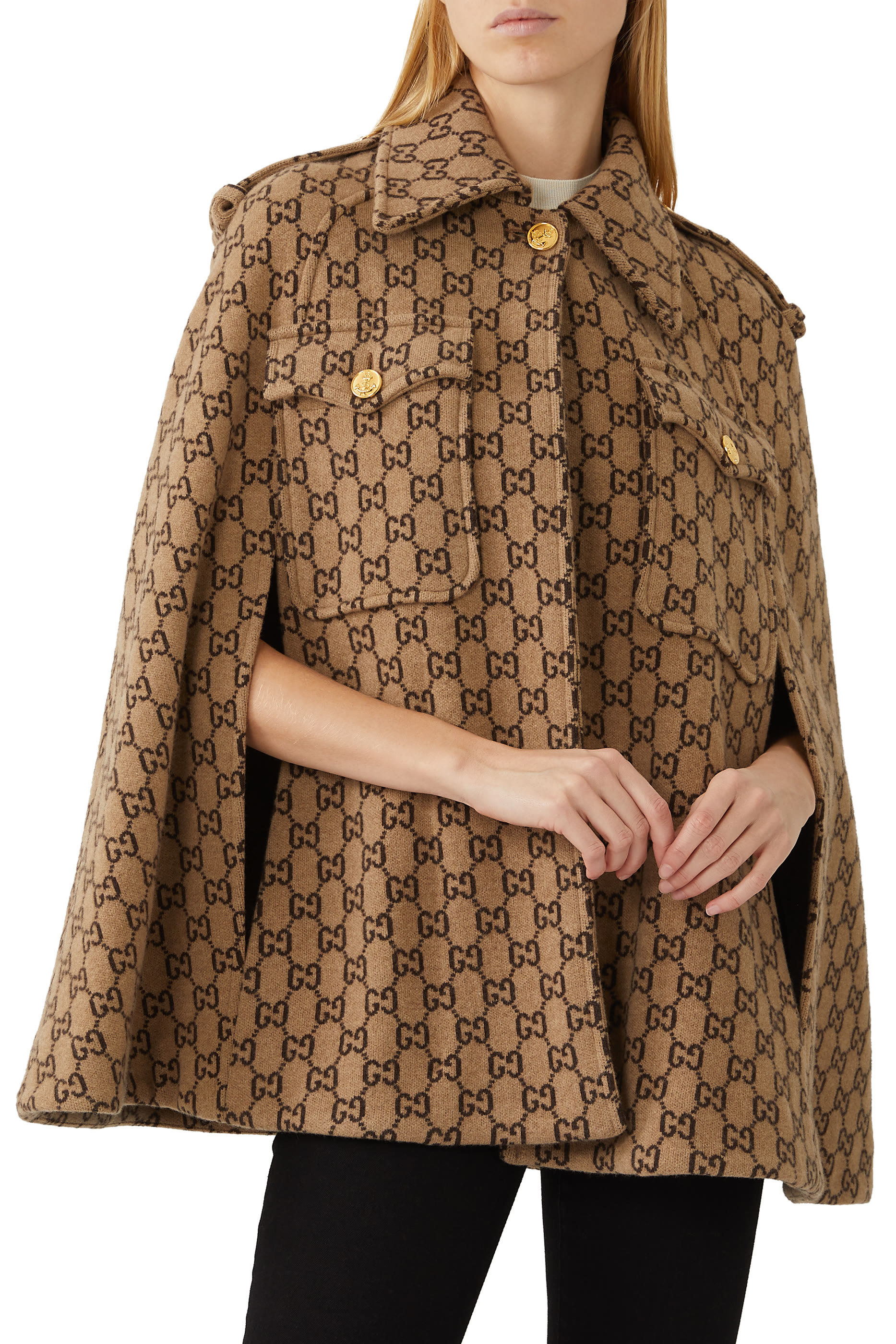 GG Monogram Wool Cape