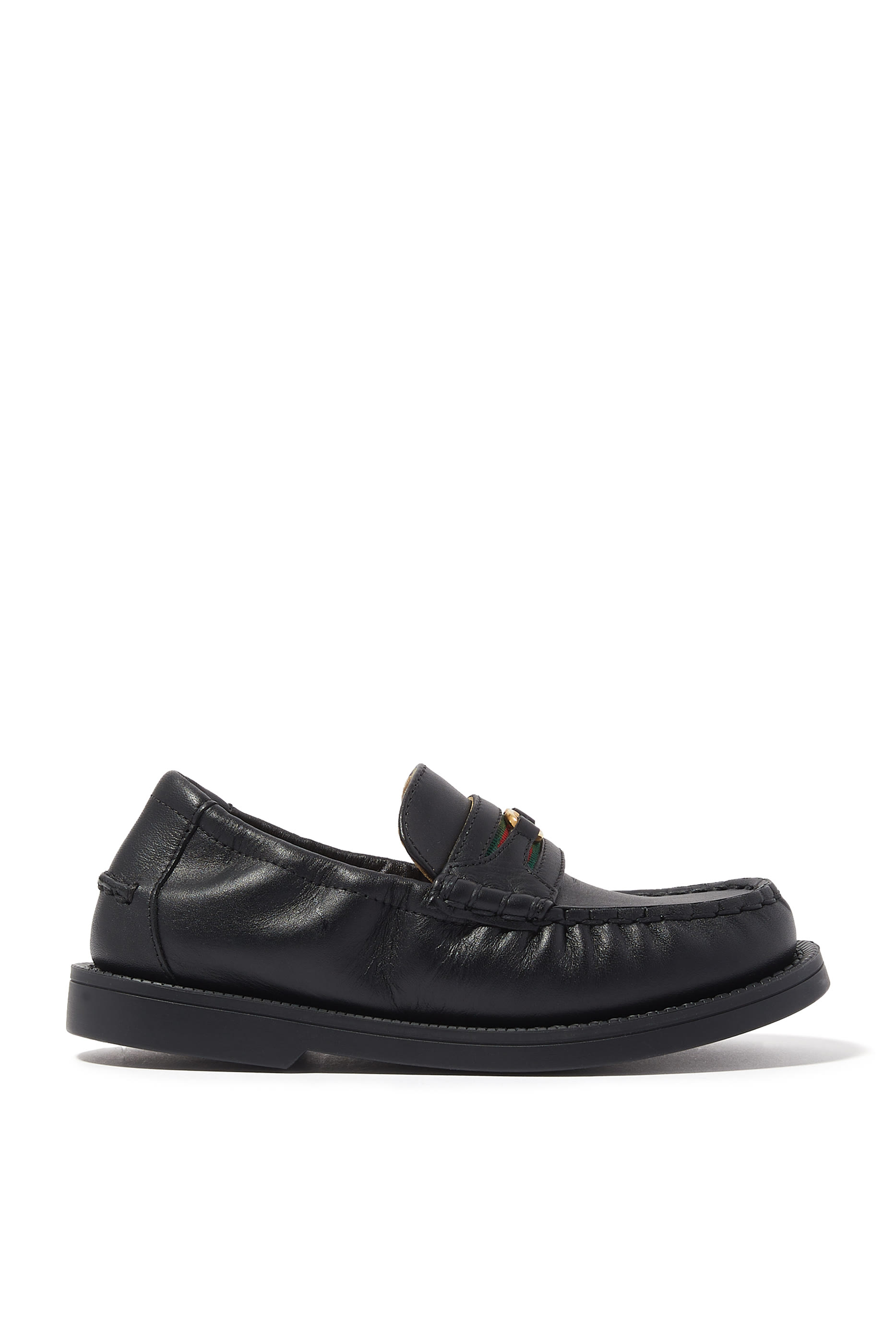 Kids Interlocking G Web Loafers