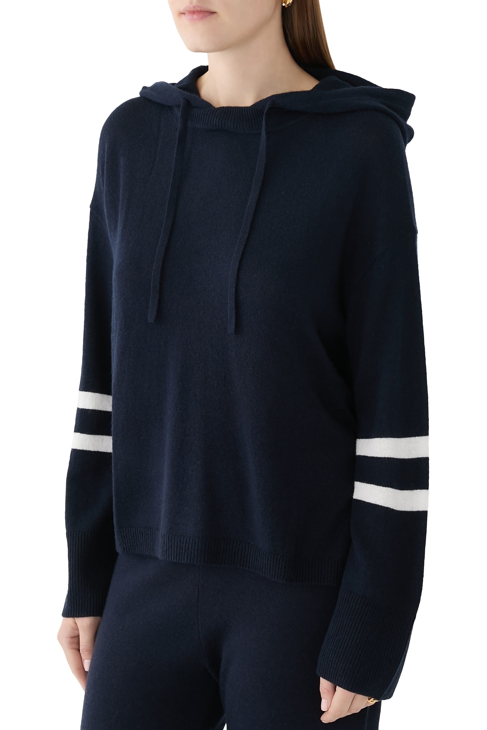 Tipped Hoodie With Cashmere