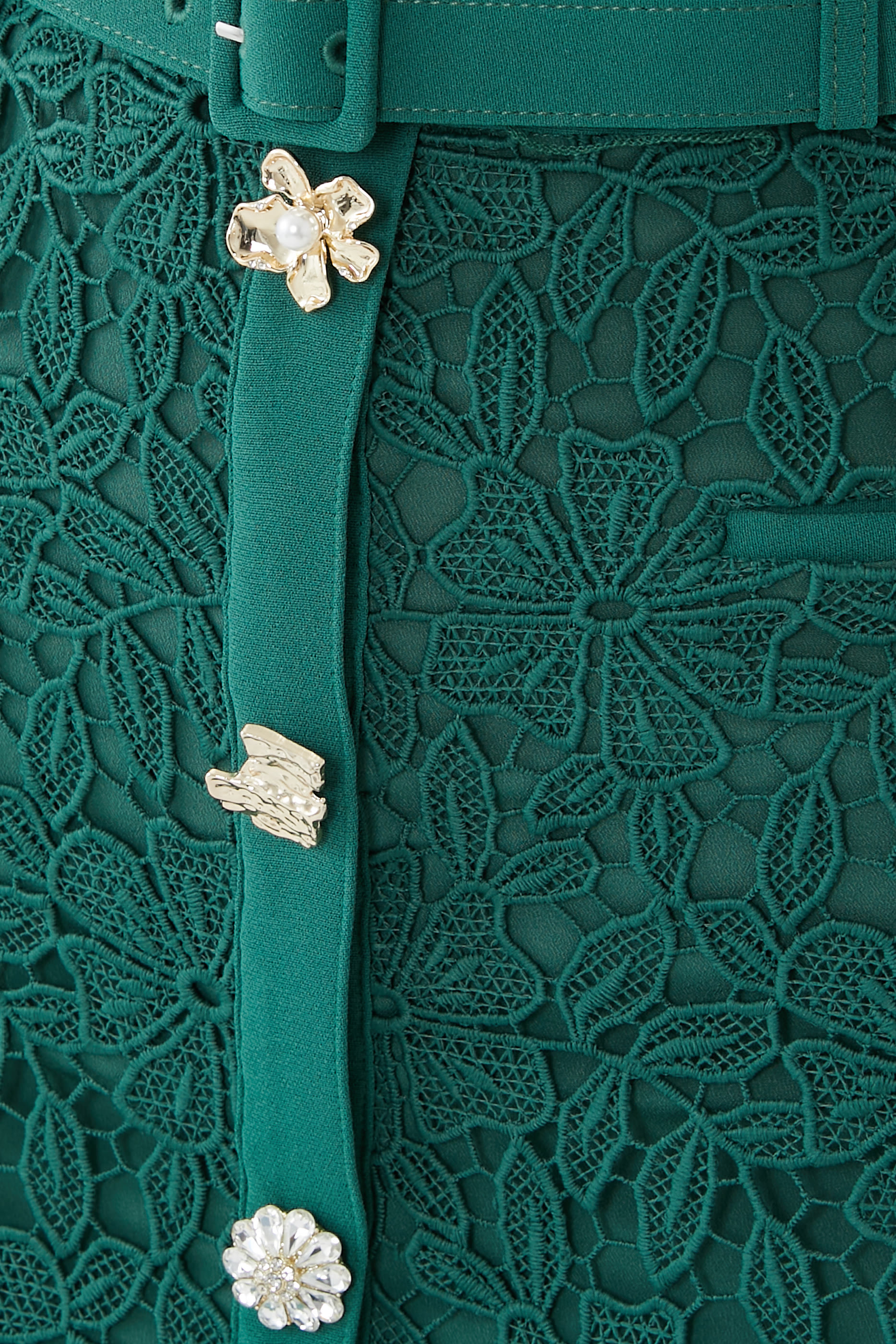 Guipure Lace Midi Skirt