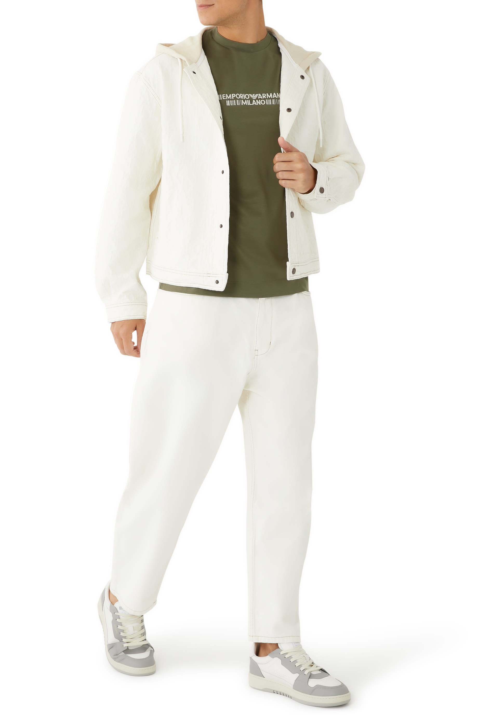 Hooded Denim Blouson Jacket