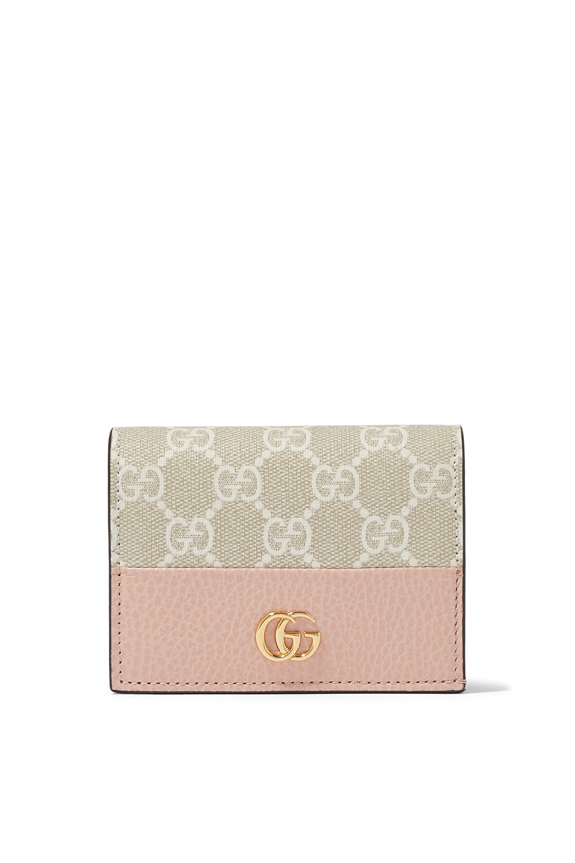 GG Supreme Canvas & Leather Card Case