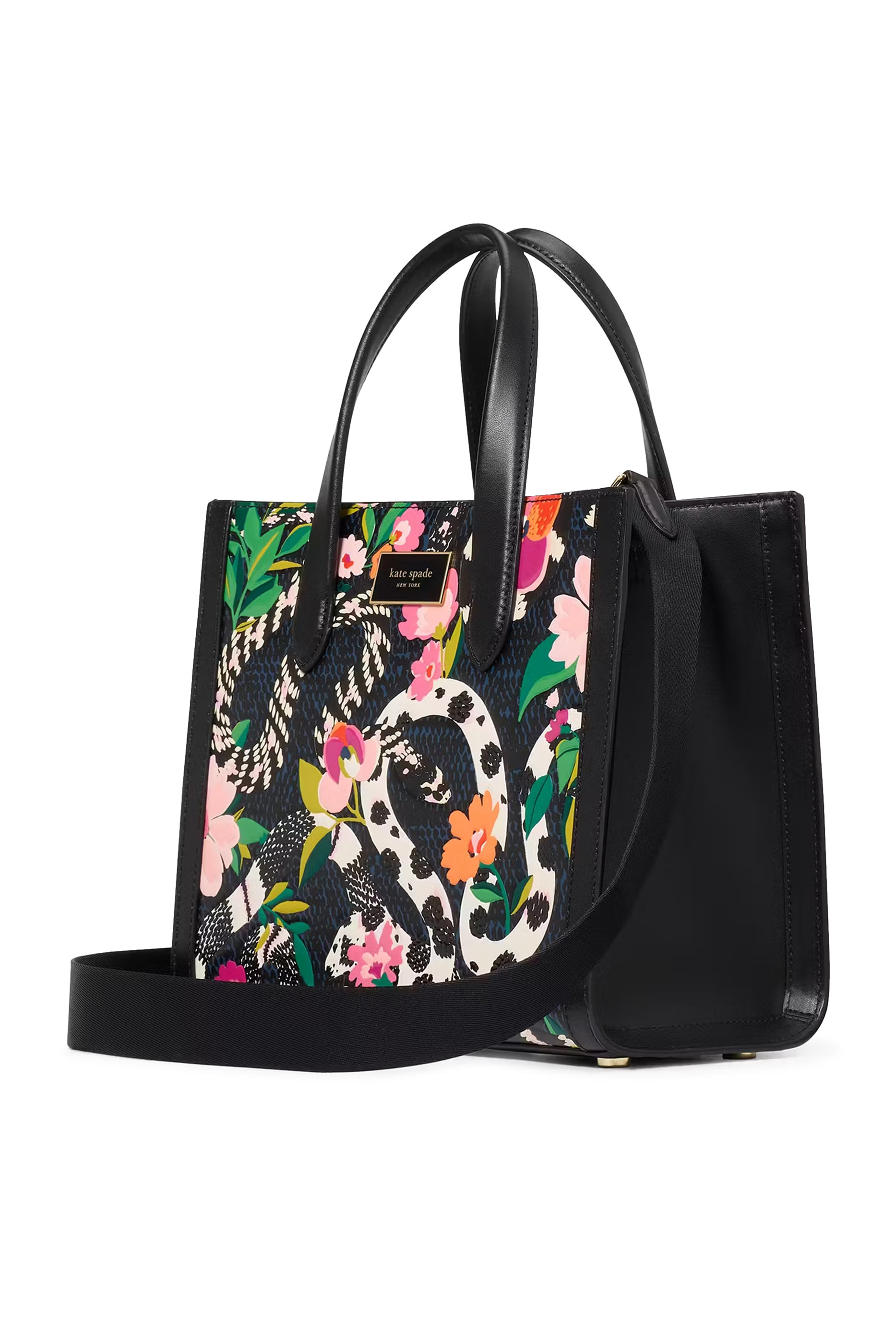 Manhattan Snake Print Embossed Leather Small Tote Bag