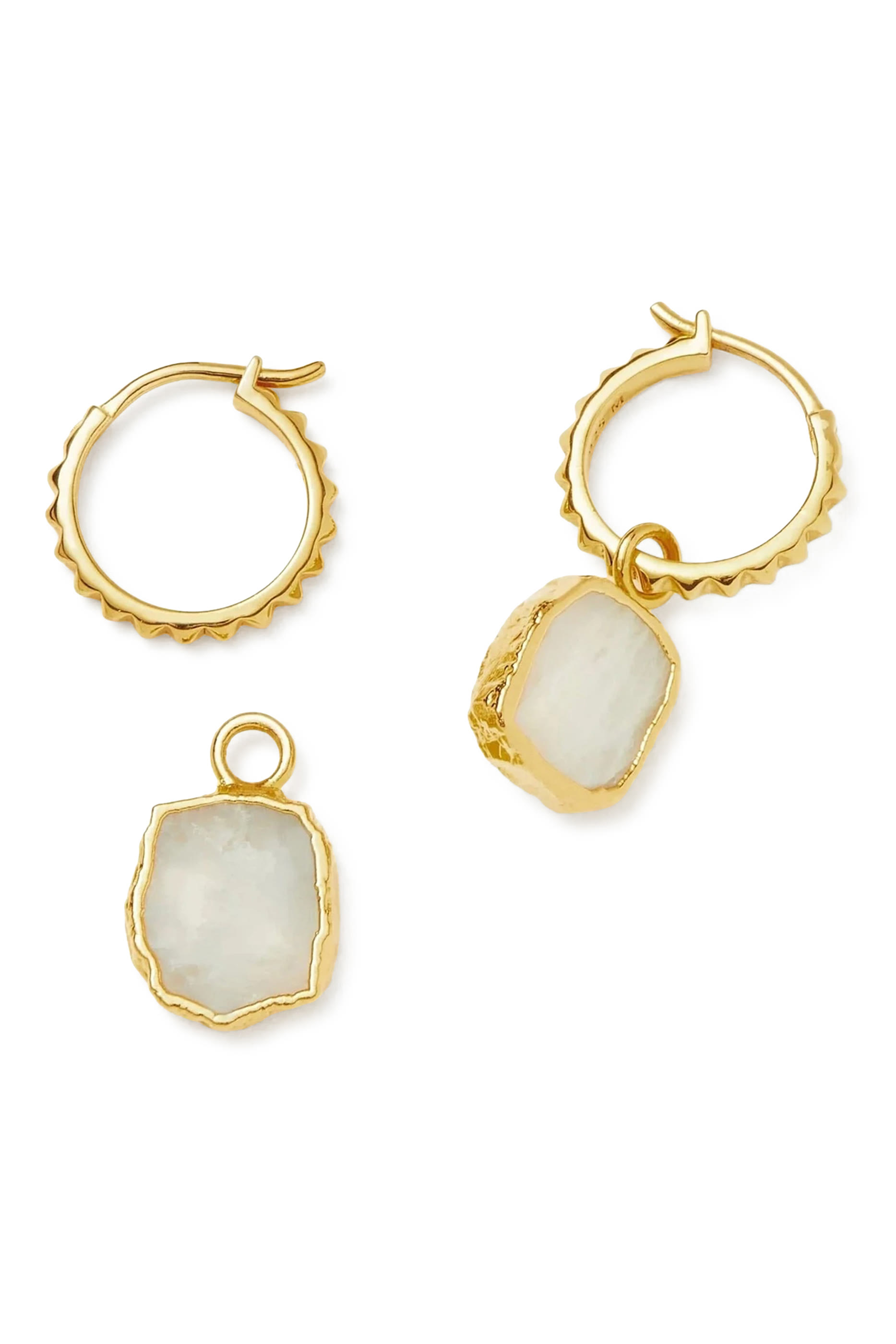 Mini Pyramid Charm Hoop Earrings