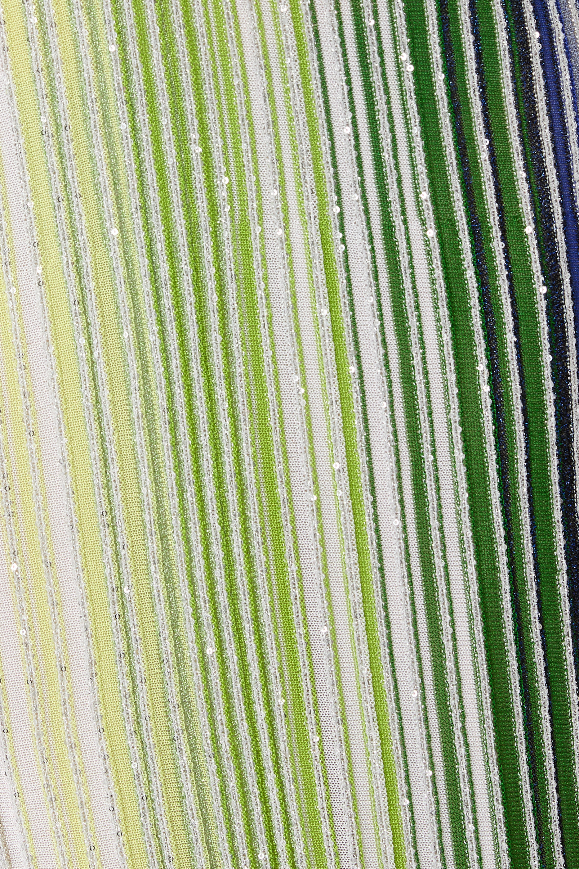 Sequins Striped Partialized V-Neck Midi Dress