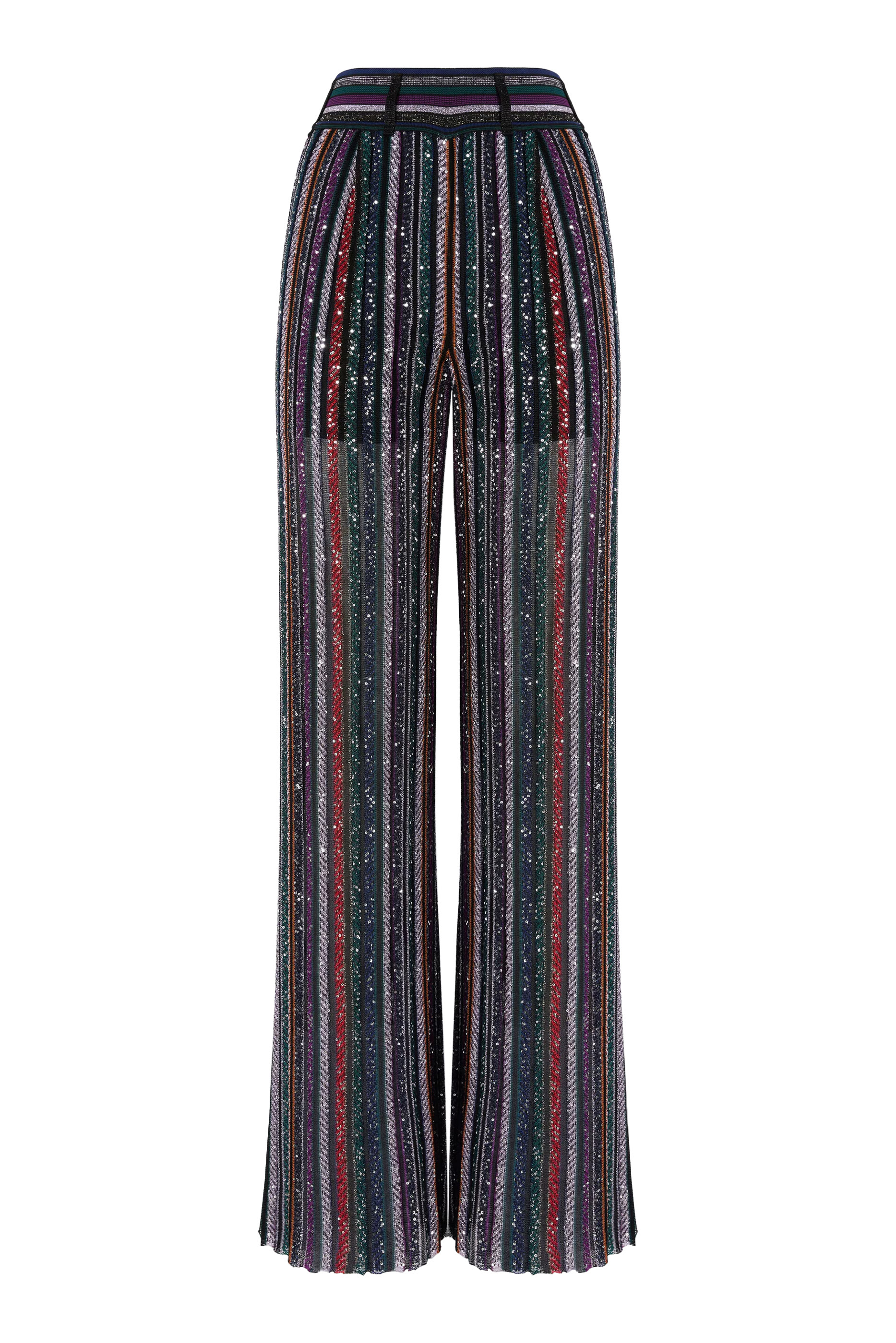 Long Pants in Herringbone Stripe Knit