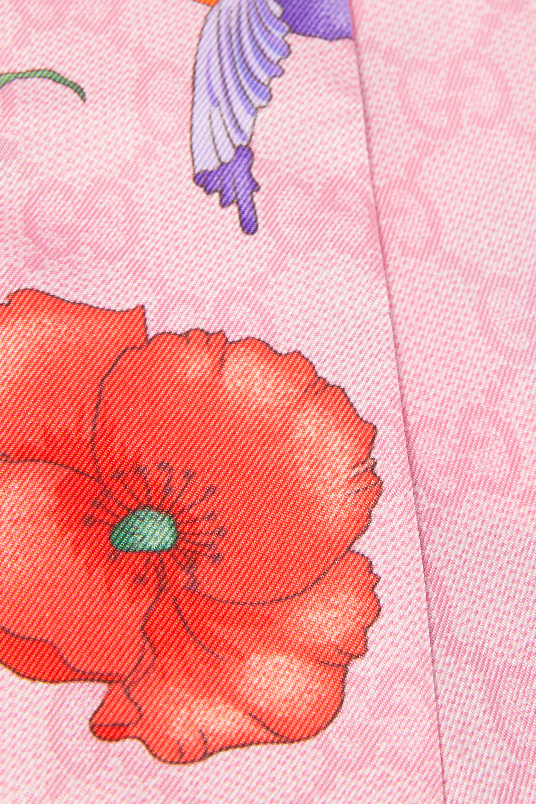 Flora Print Silk Twill Neck Bow