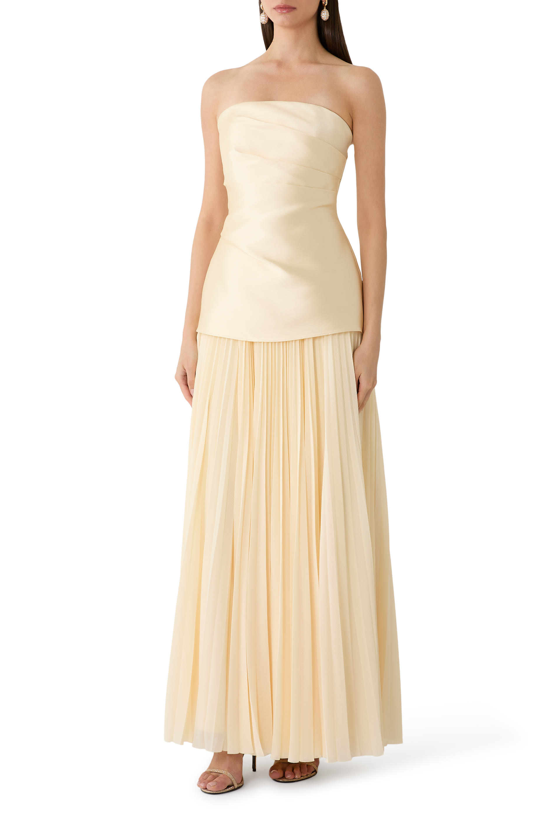 Claudette Pleated Skirt Gown