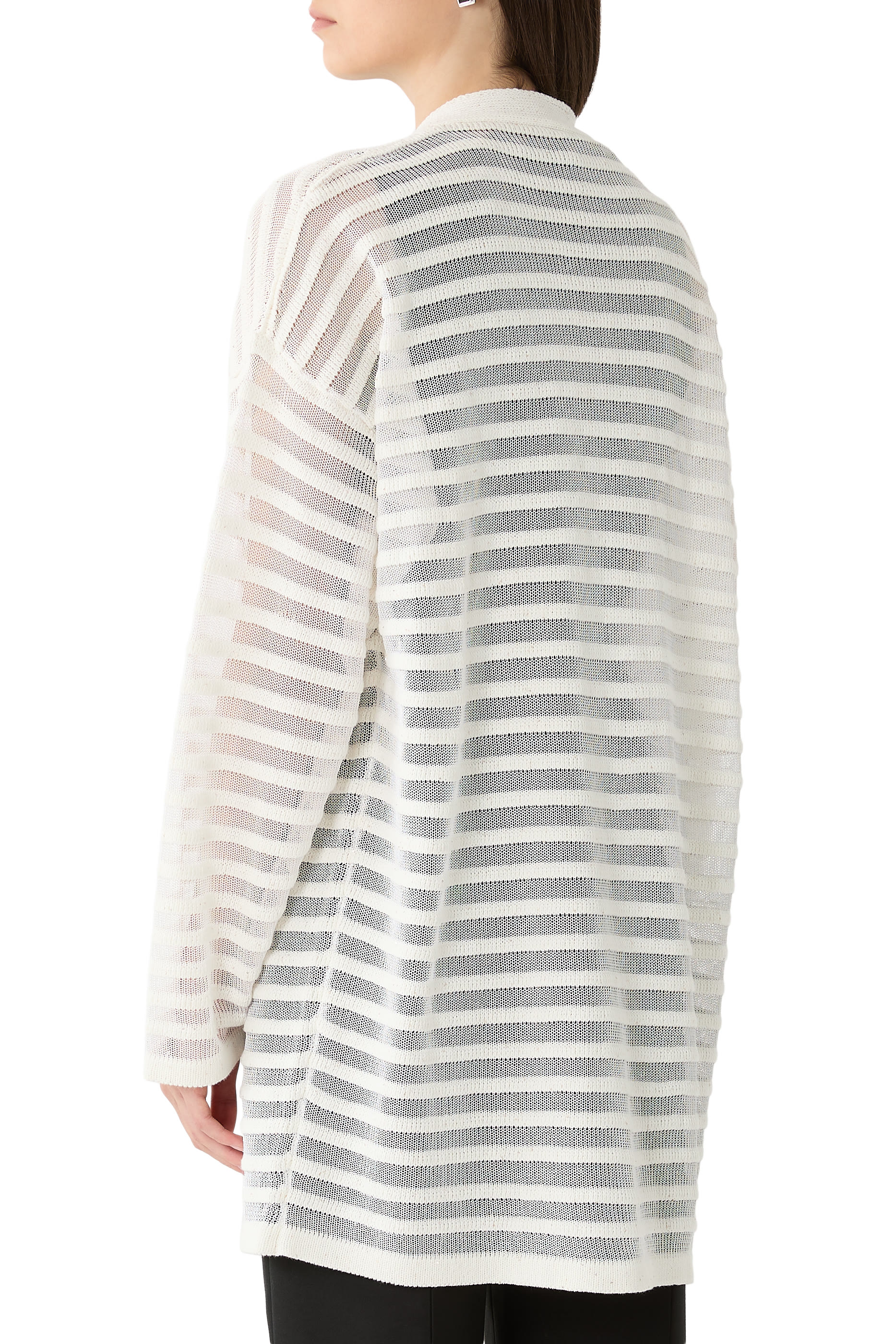 Cotton and Linen Cardigan with Sequins