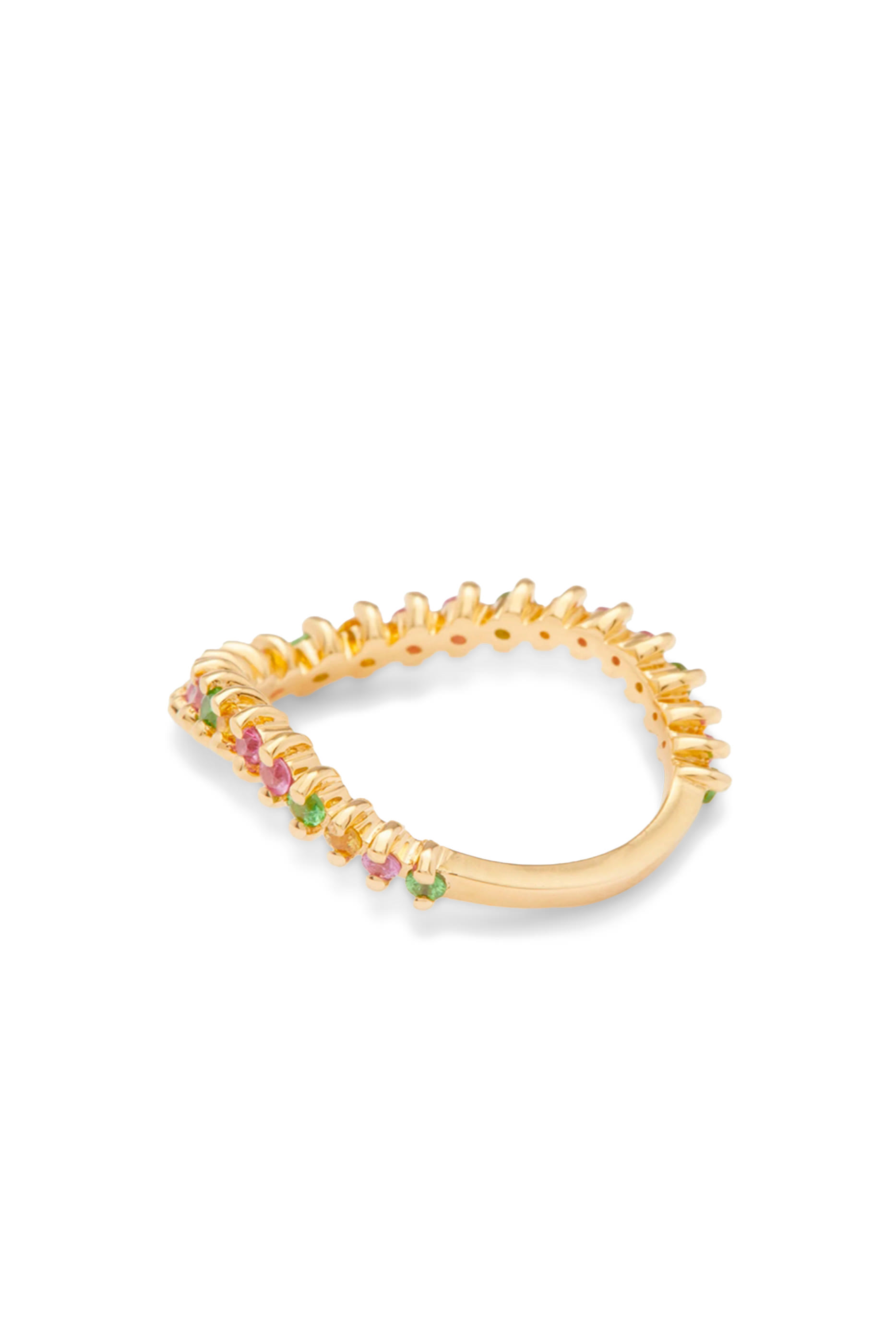 Wave Ring, 18k Yellow Gold with Sapphires & Tsavorites