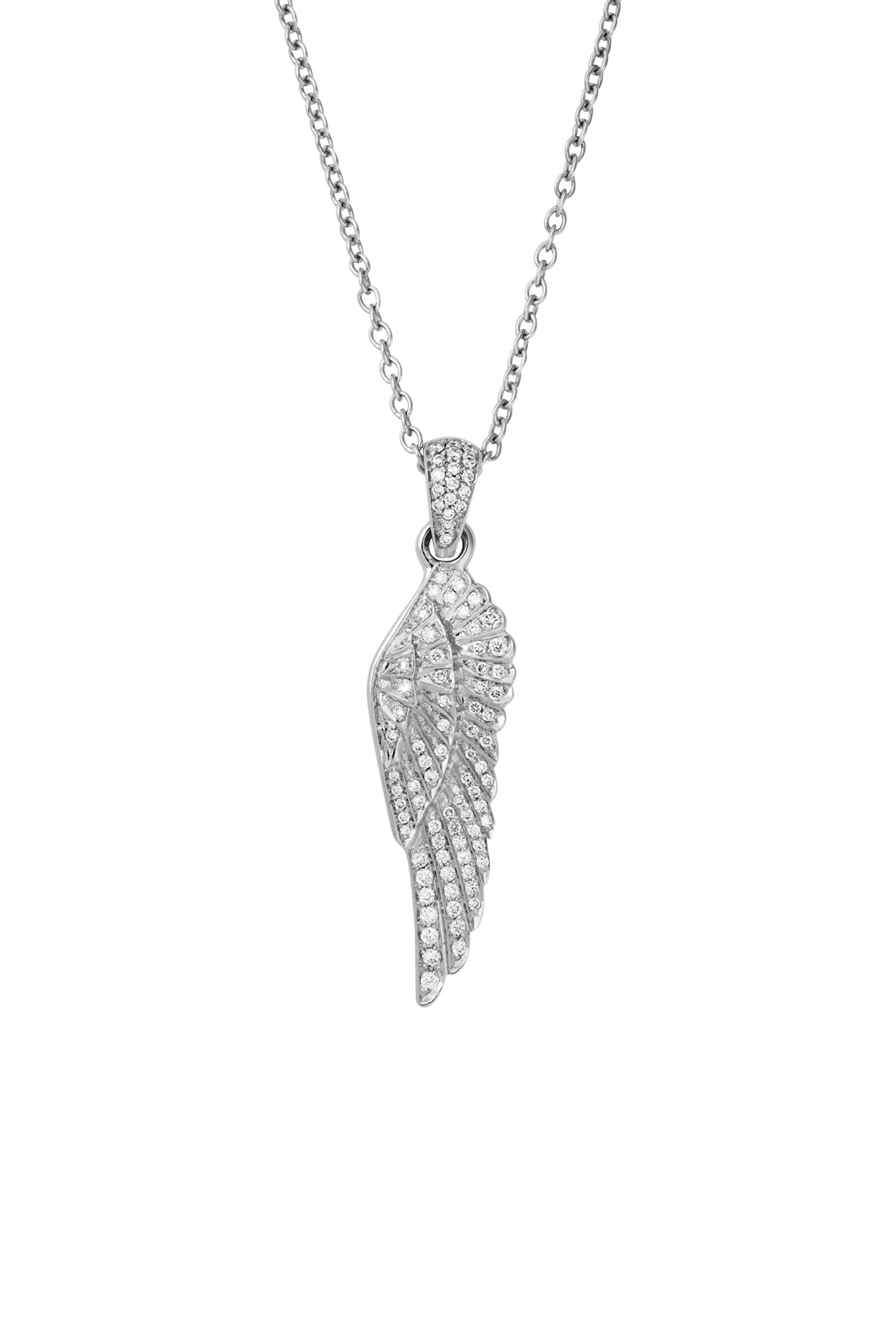 Wings Classic Mini Icons Diamond Pendant in 18K White Gold