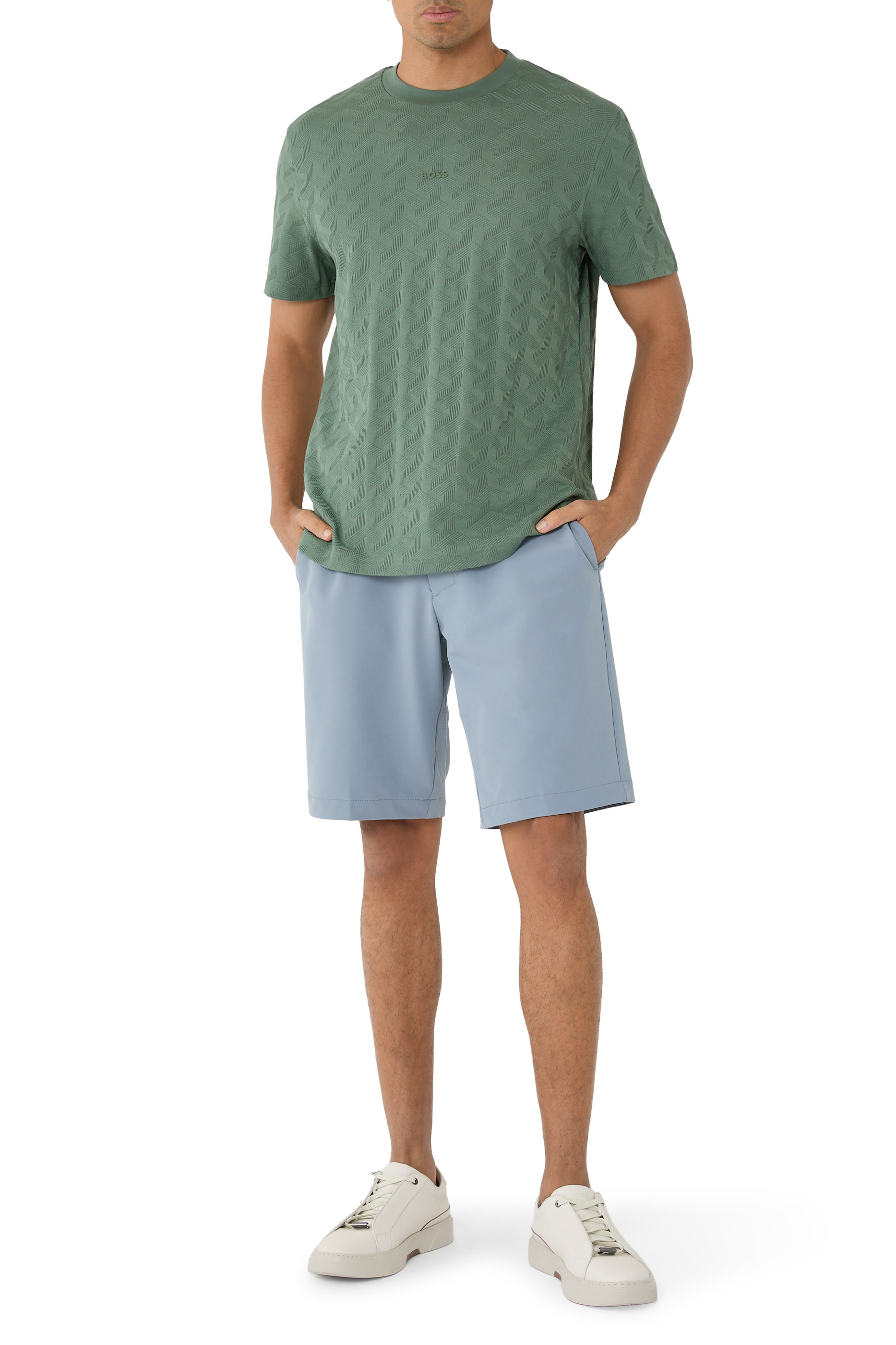 Cotton T-Shirt with Jacquard Pattern