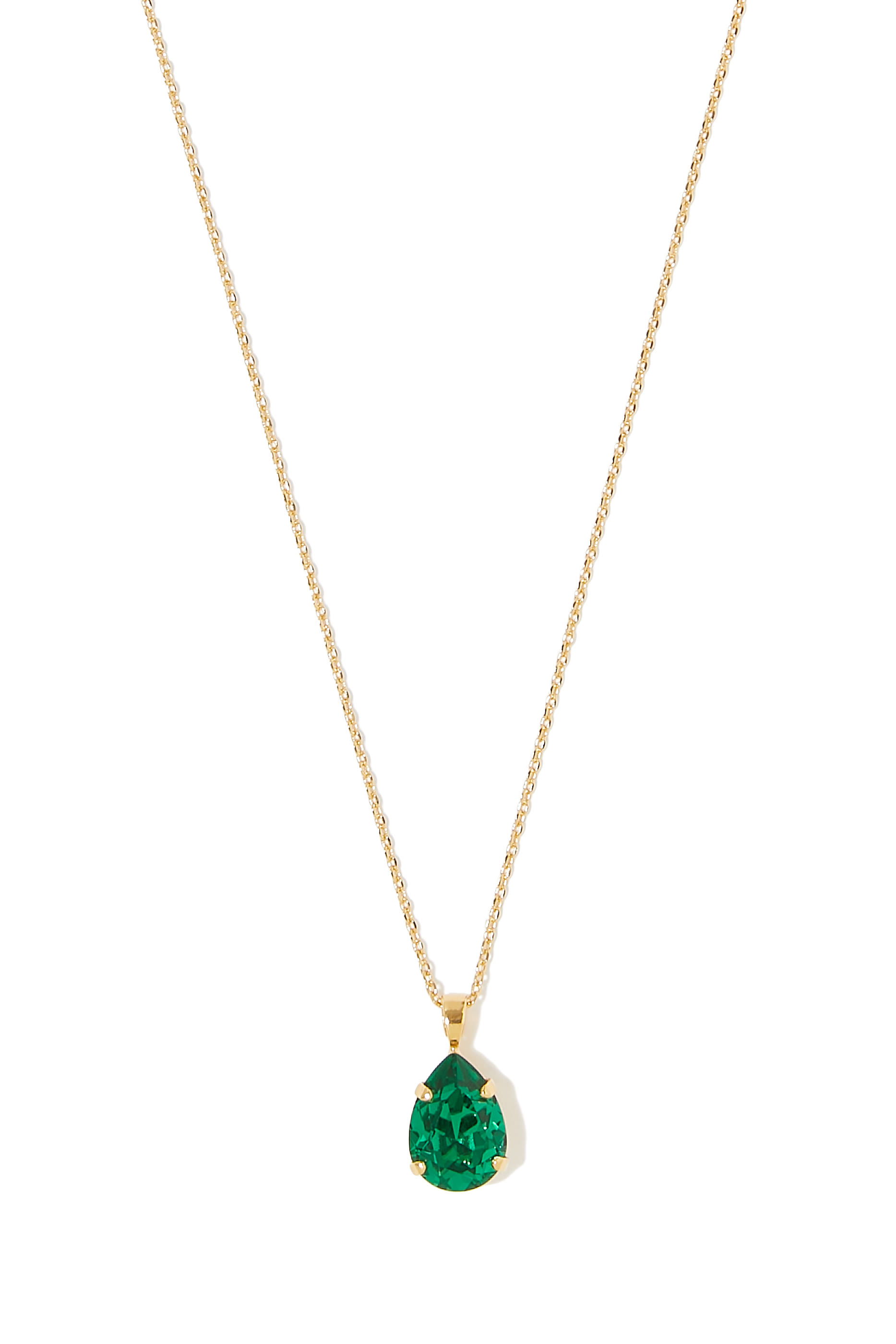 Mini Drop Necklace, 18k Gold-Plated Metal & Swarovski Crystals