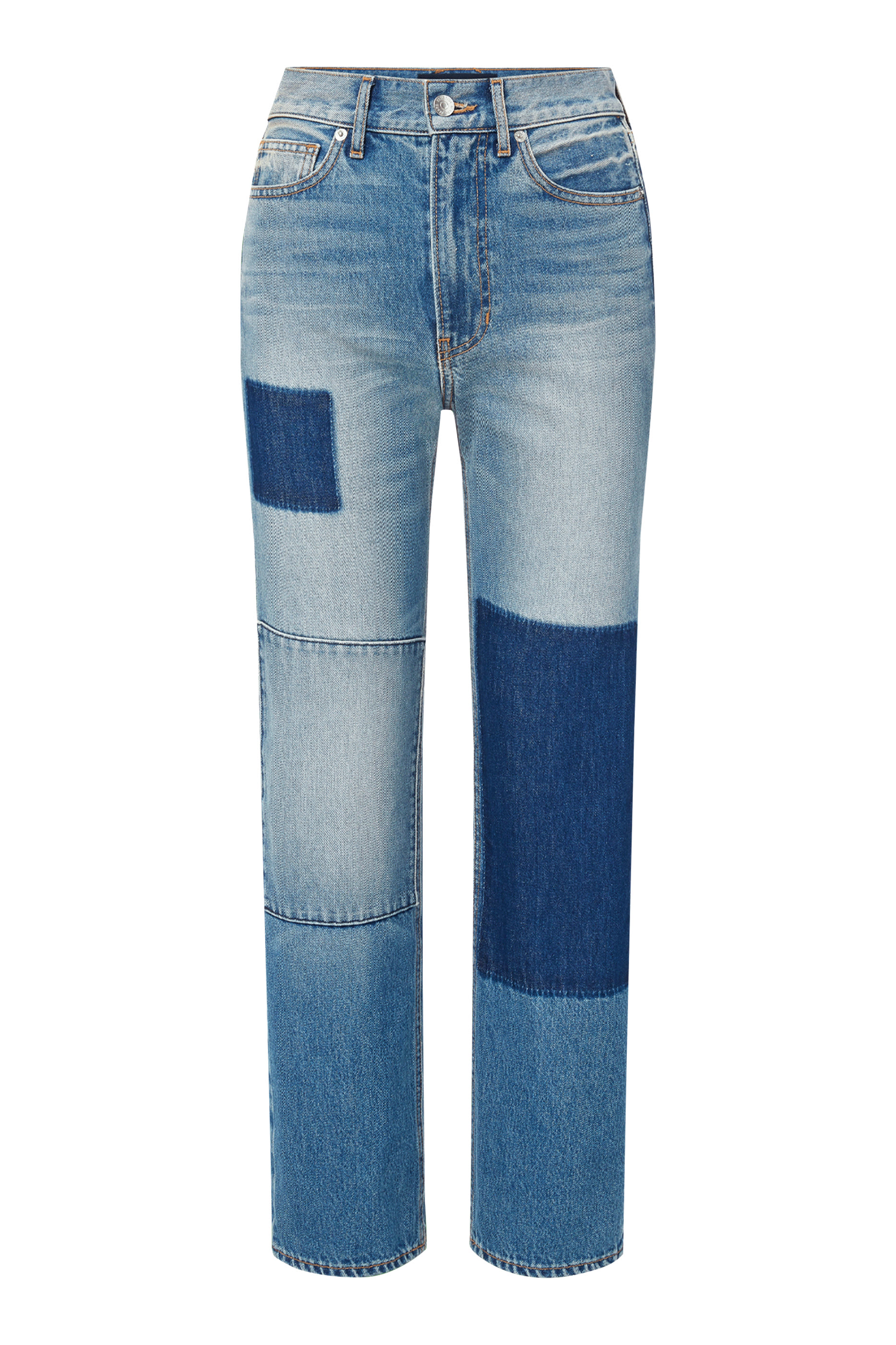 Dylan Patchwork Straight-Leg Jeans
