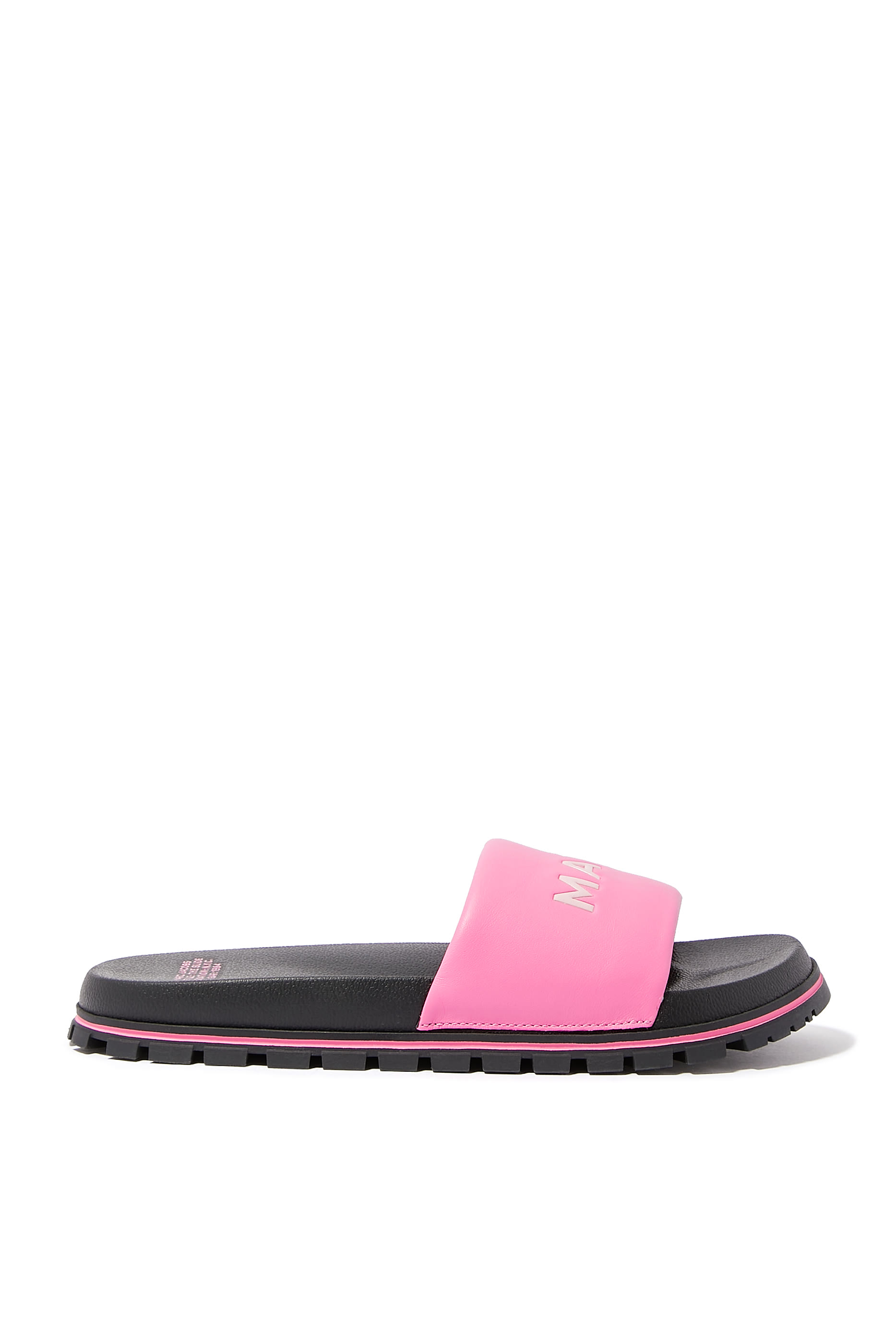 Leather Logo Pool Slides