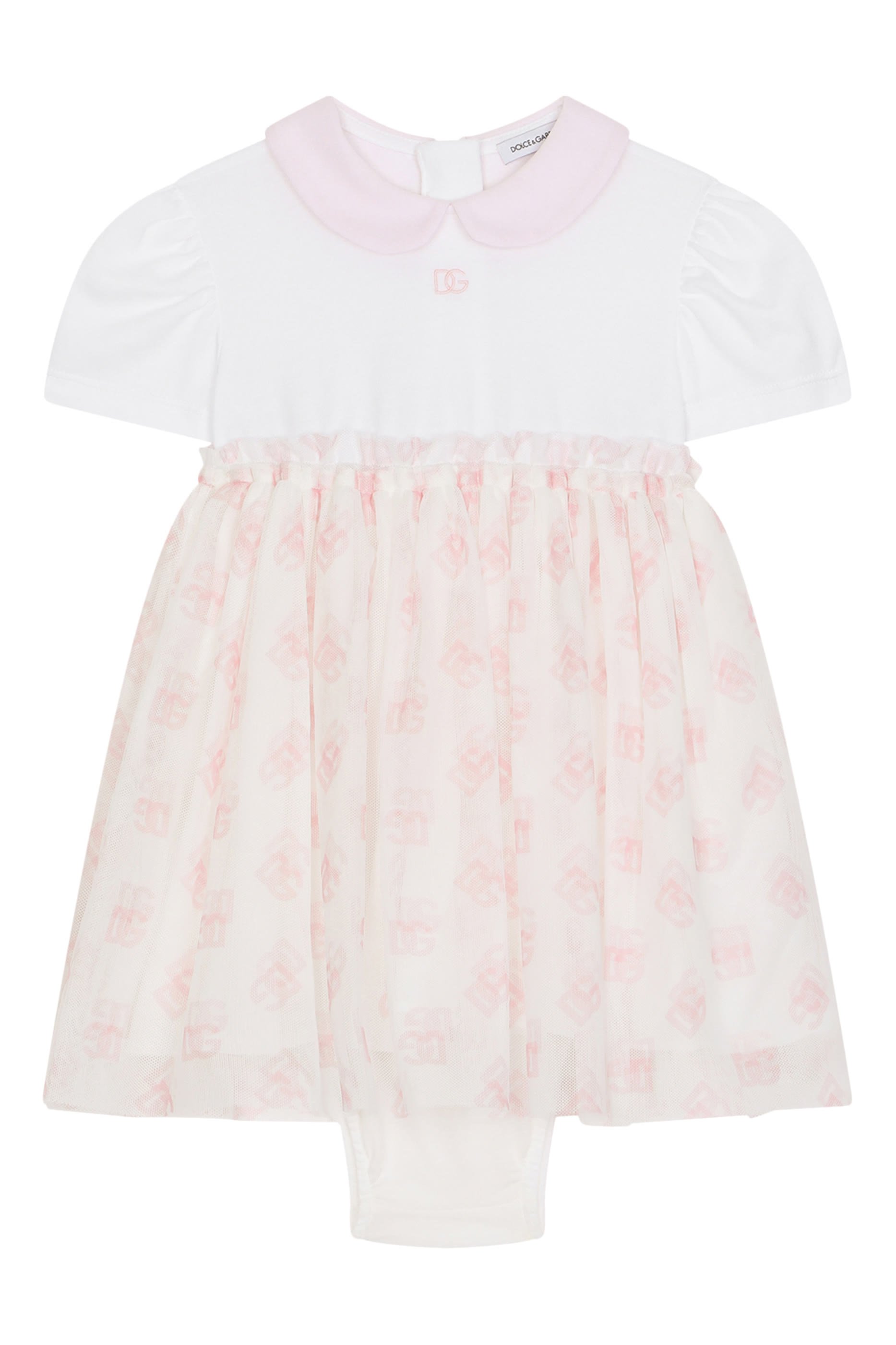 Kids DG Logo-Print Tulle and Jersey Dress