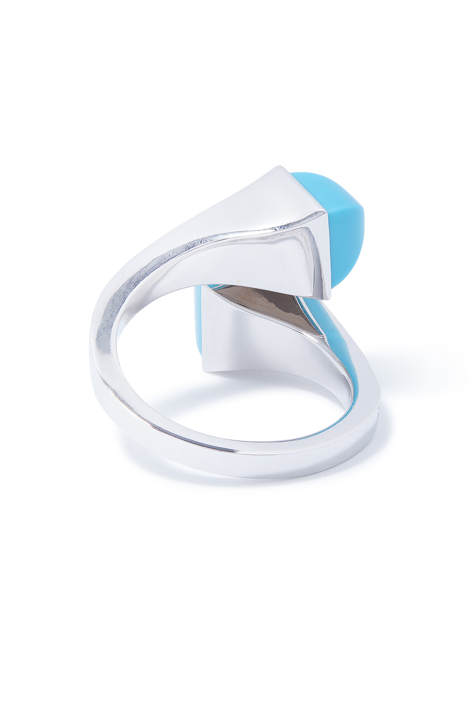 Cleo Ring, 18k White Gold with Turquoise & Diamonds