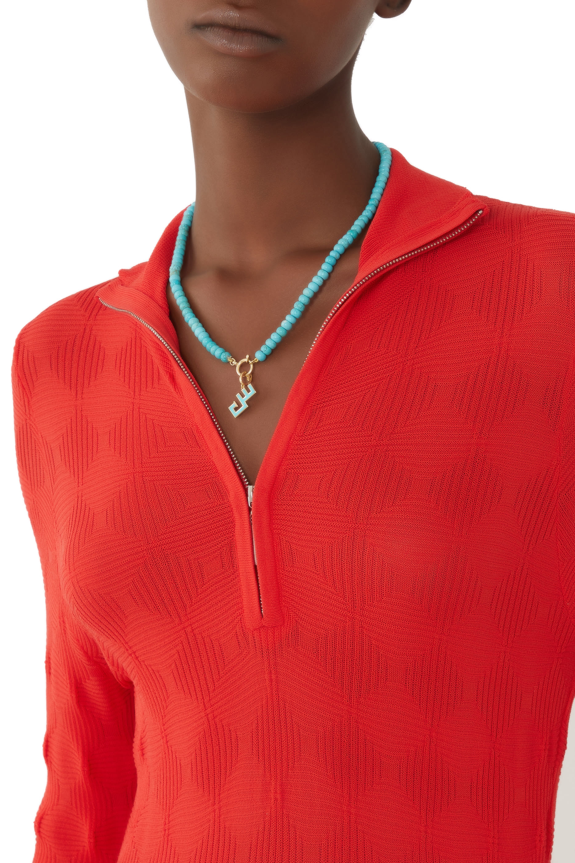 Beaded Necklace, 18k Yellow Gold and Turquoise Stones