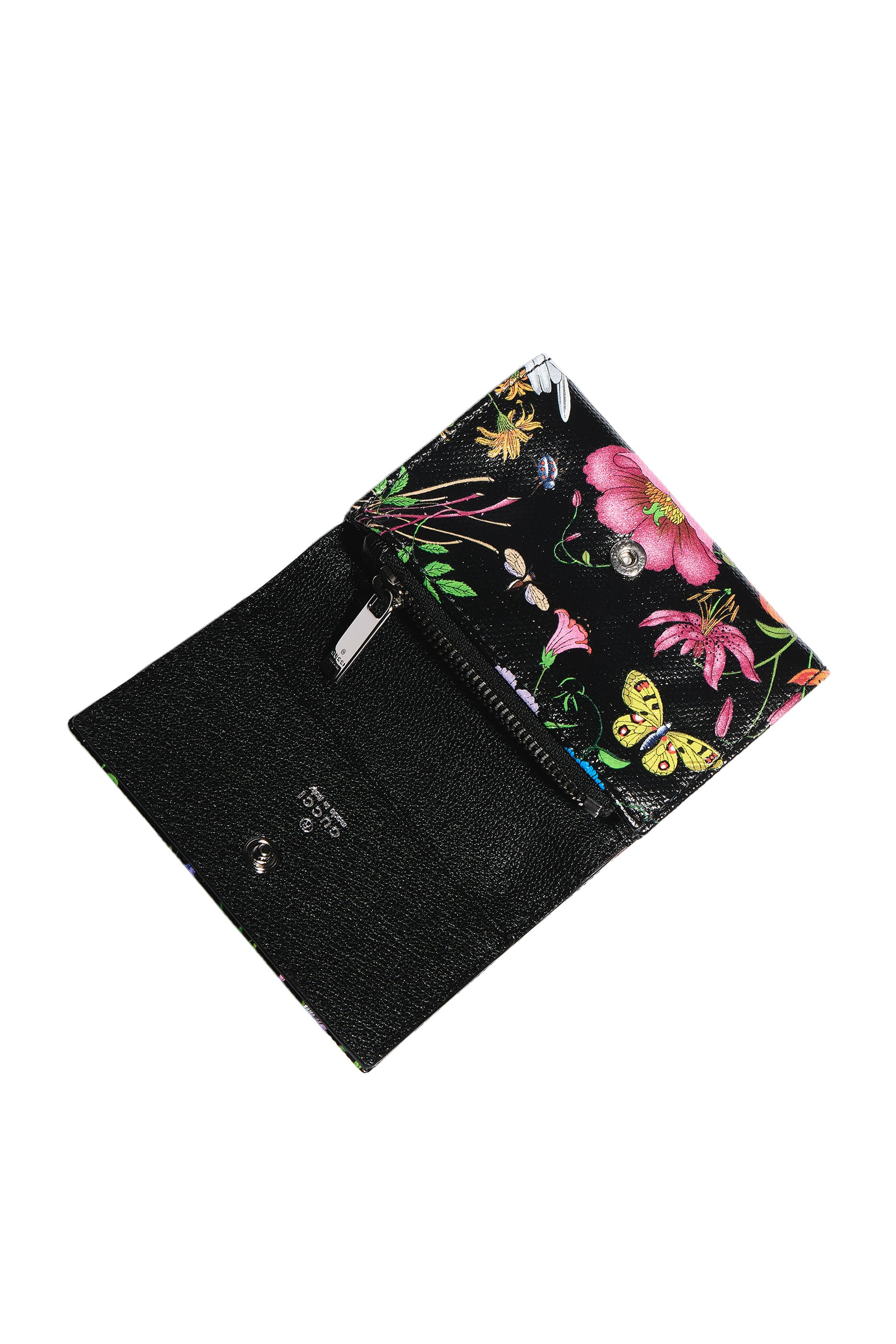 Flora-Motif Bi-Fold Card Case