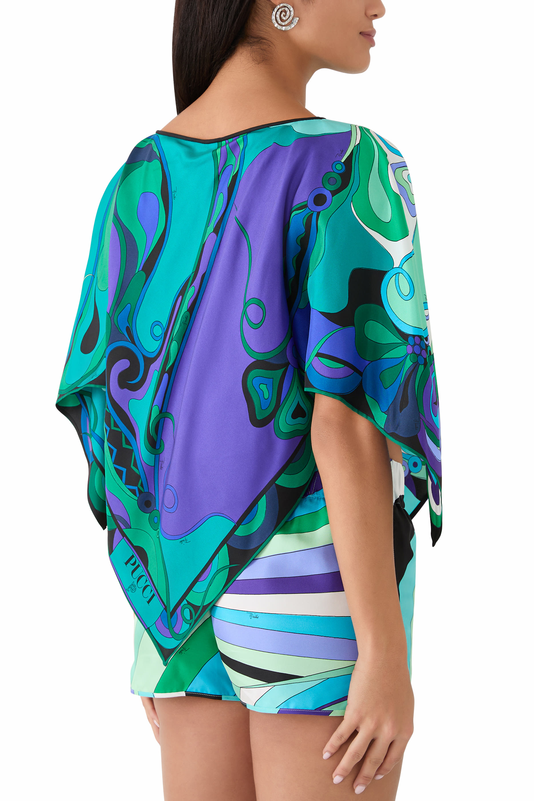 Orchidee-Print Blouse