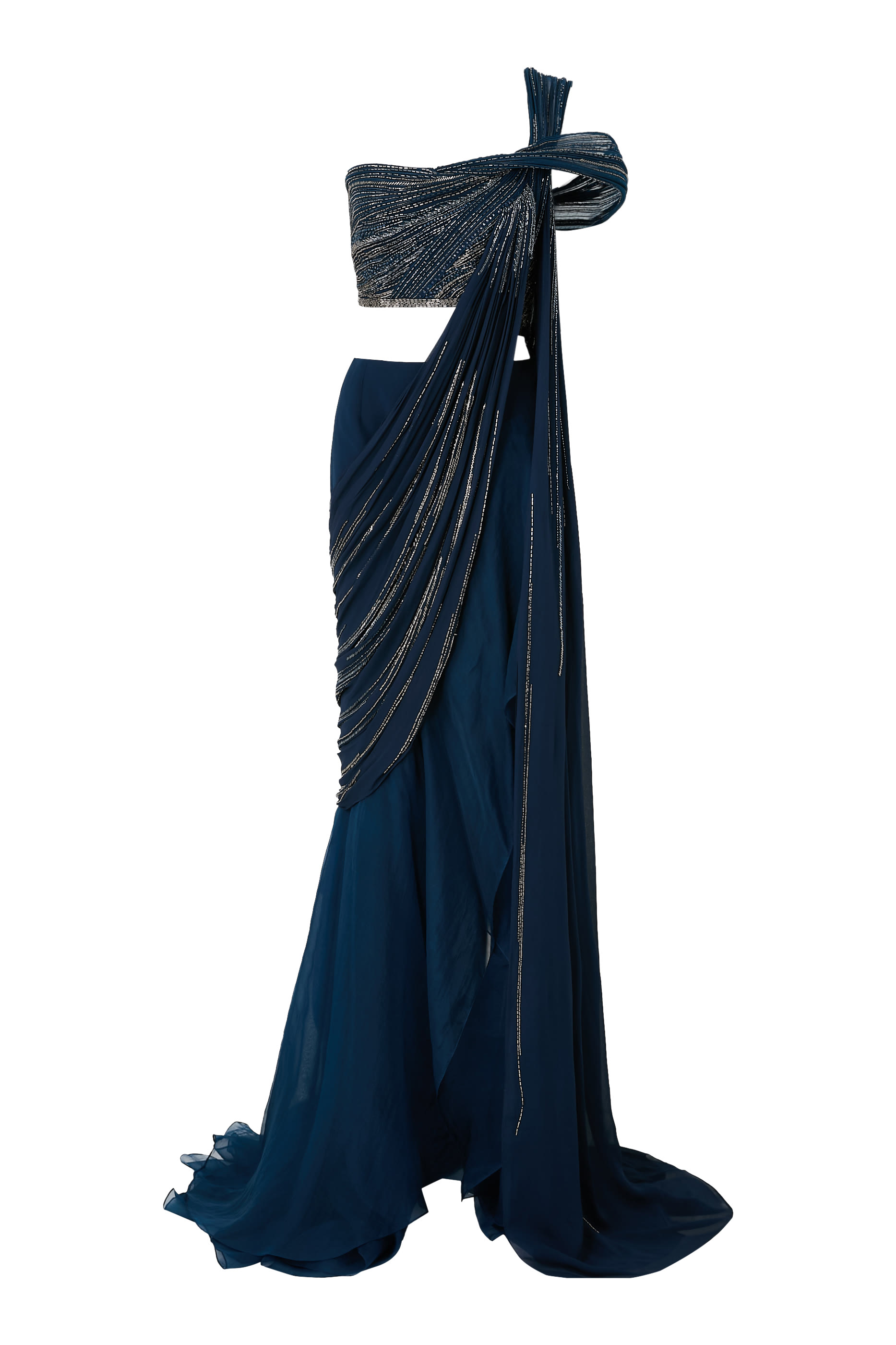 Draped Saree Lehenga