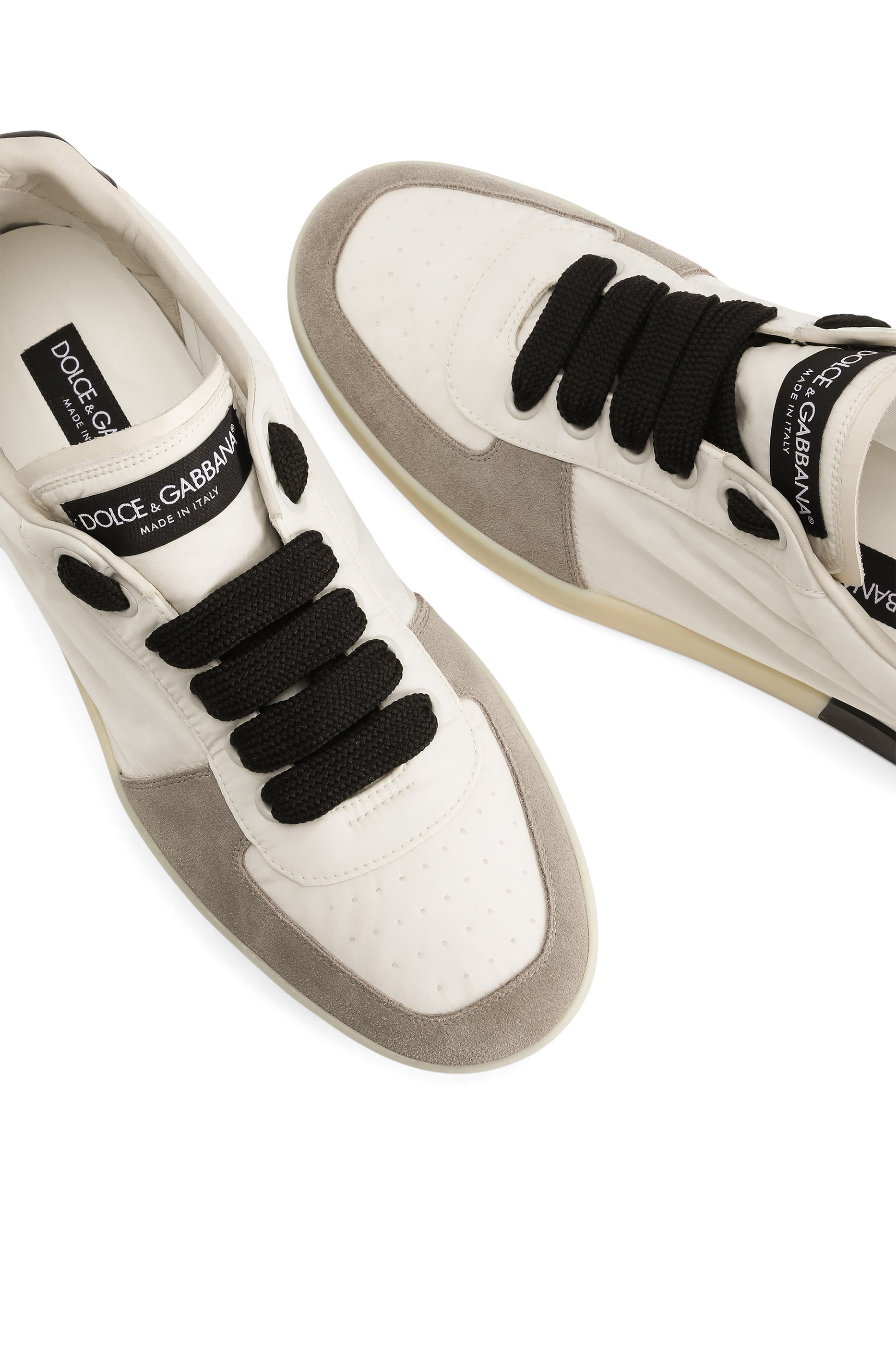 Calfskin Nappa and Nylon Portofino Sneakers