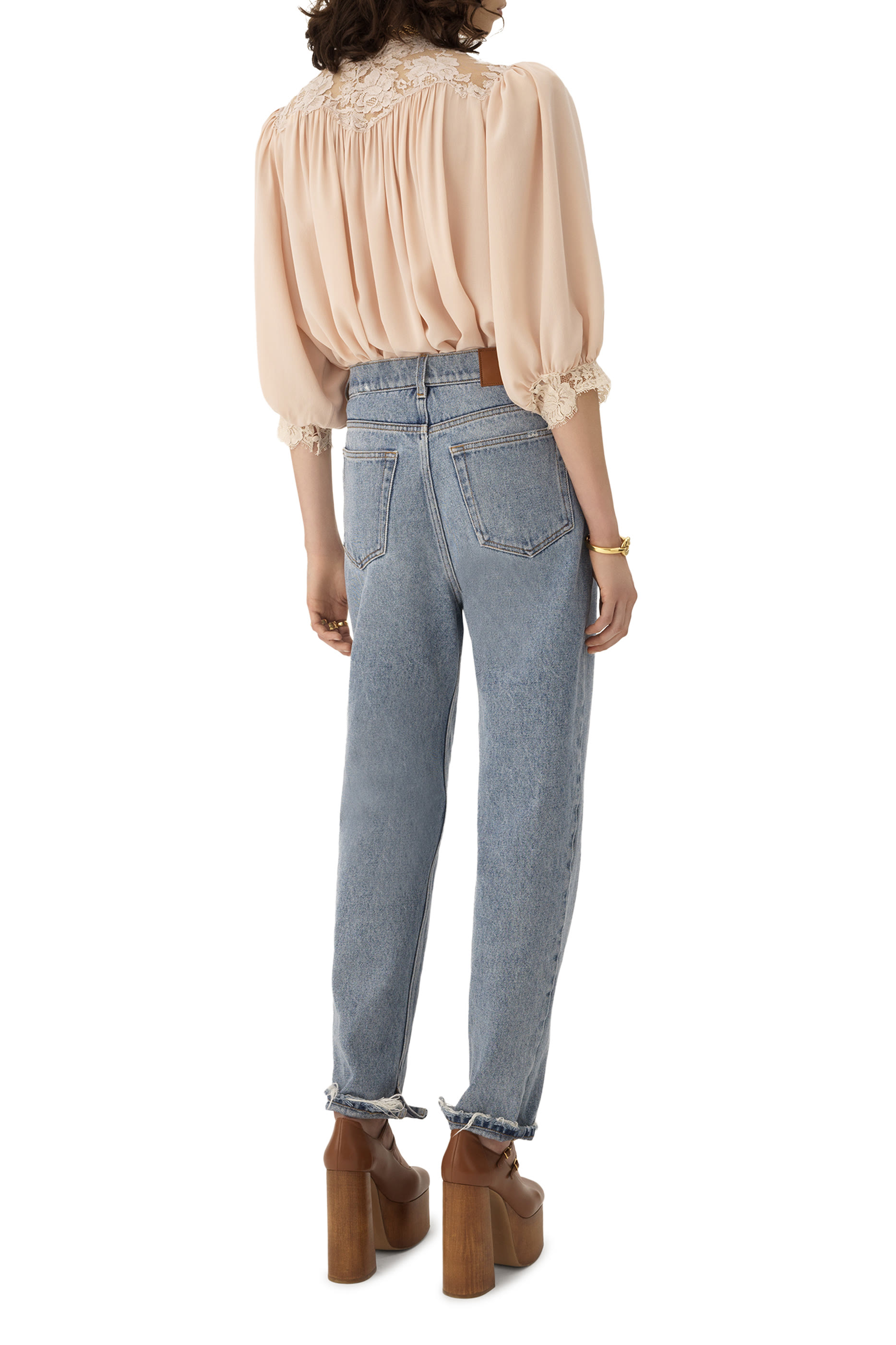 High-Rise Tapered Denim Jeans