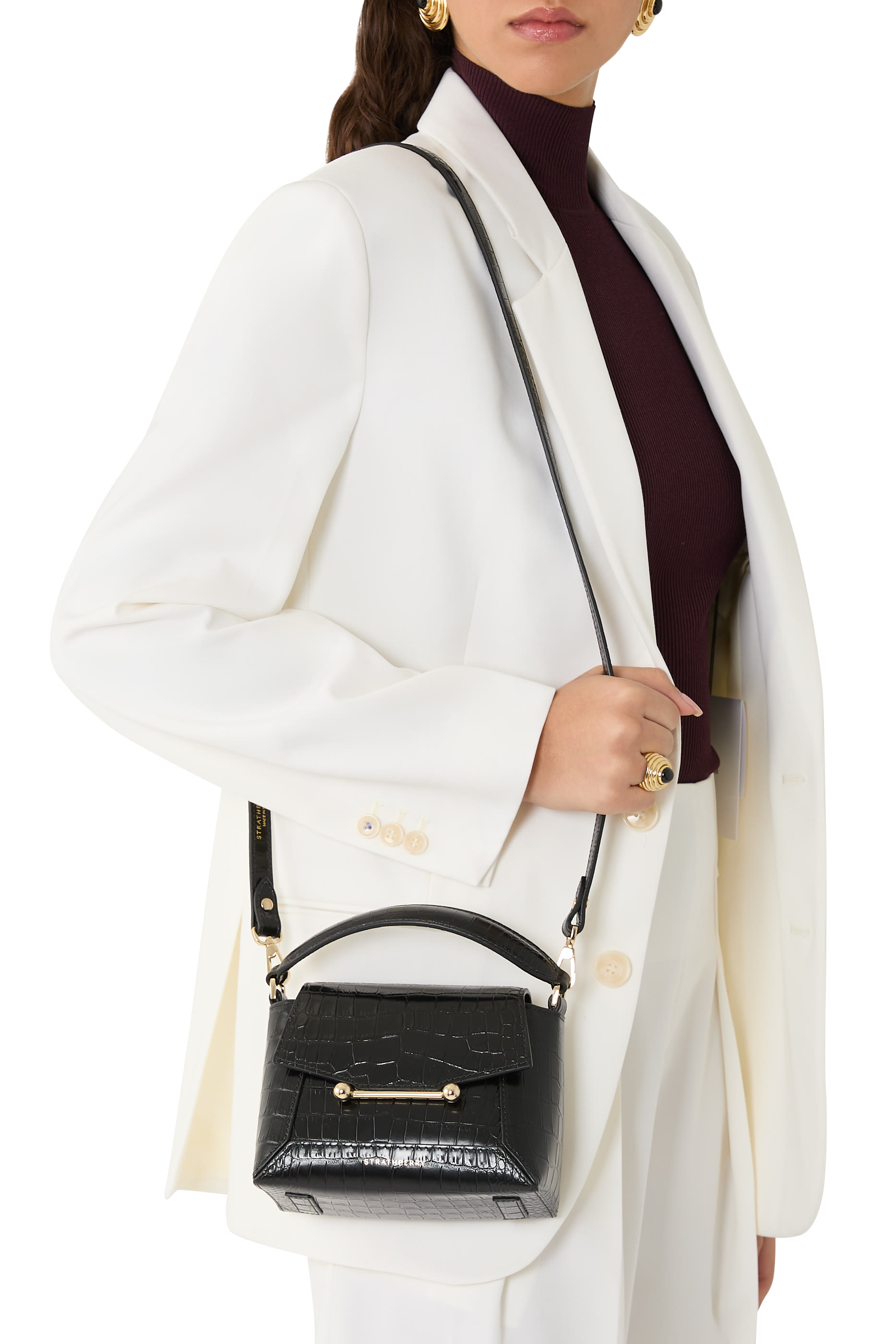 Mosaic Nano Croc-Embossed Handbag