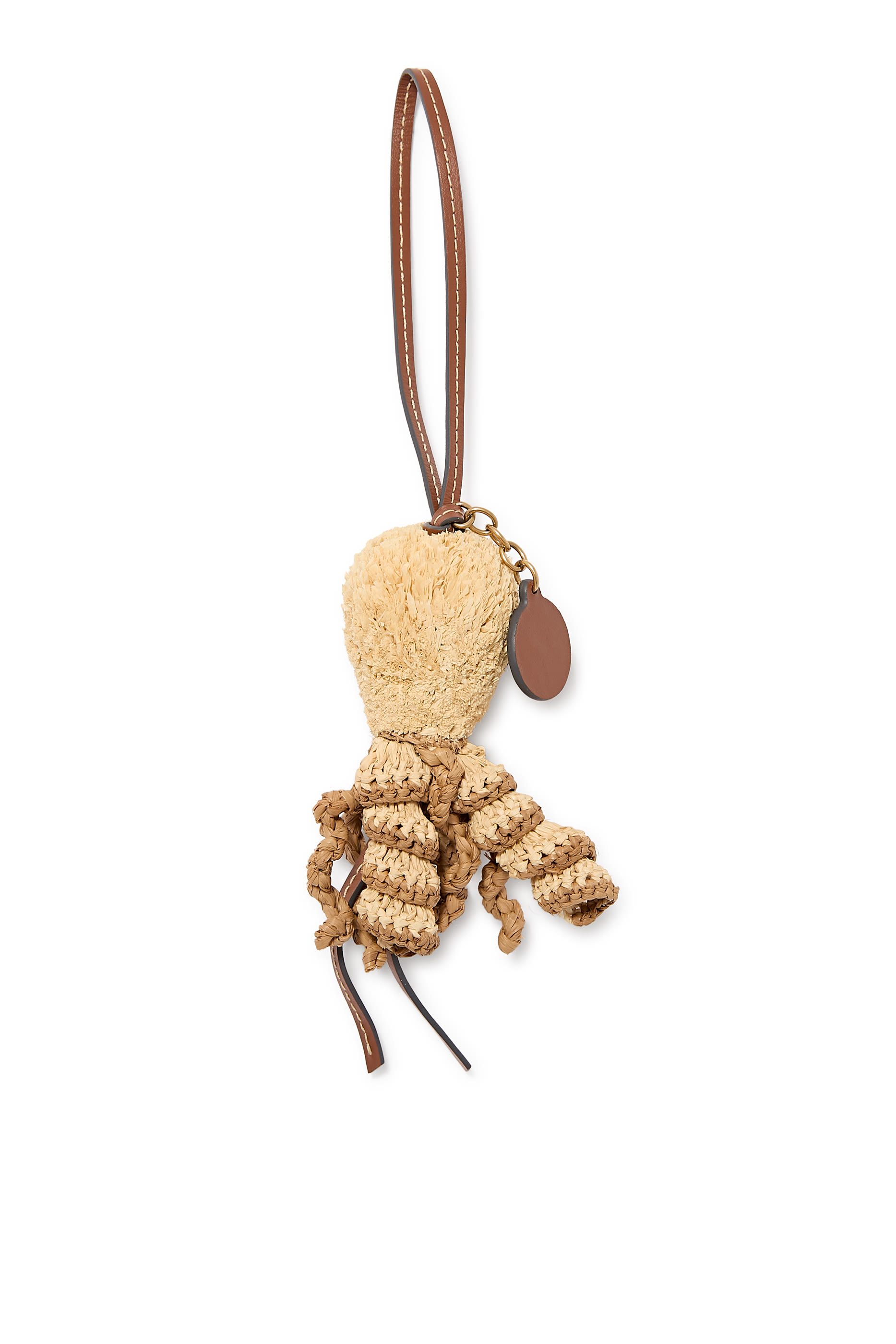 Octopus Raffia Keychain Charm