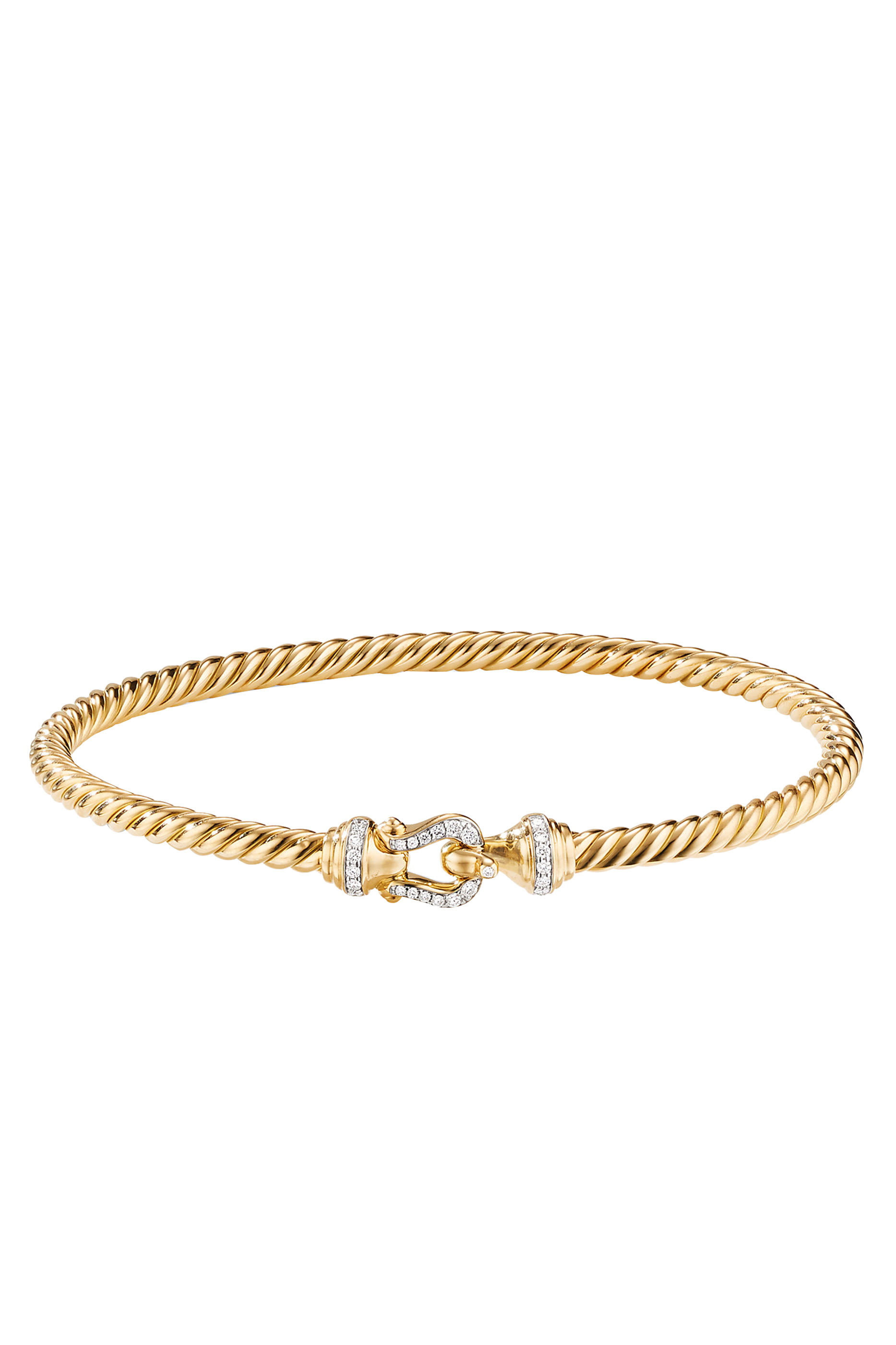 Cable Buckle Bracelet, 18k Gold & Diamond