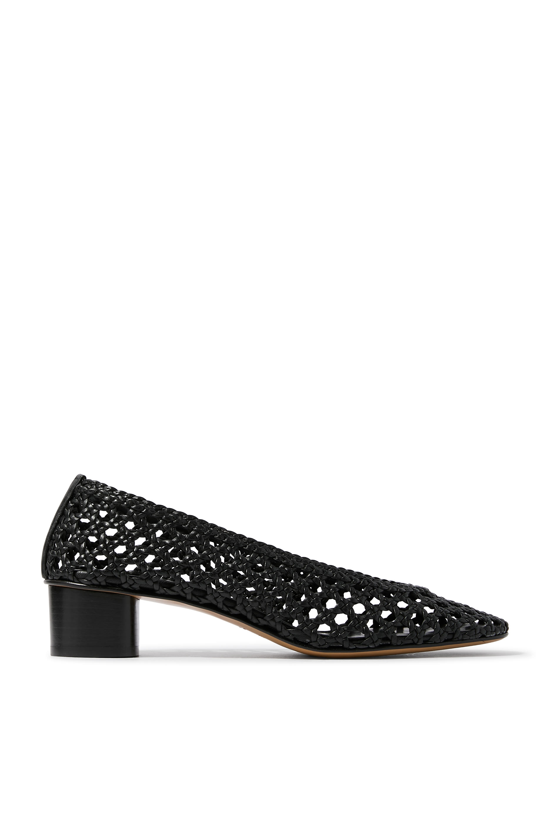  Perforated 40 Leather Ballerina Mules