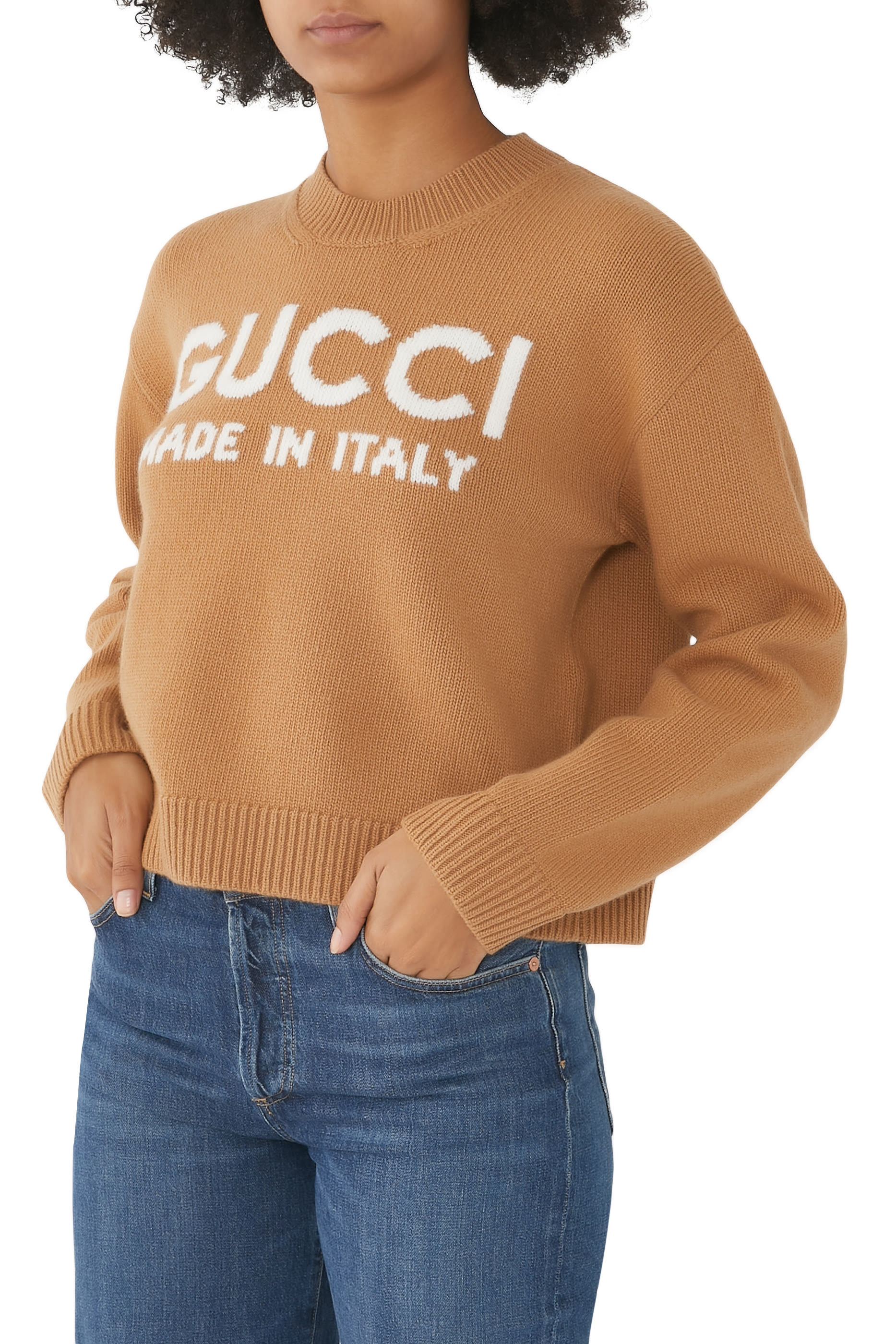Wool Top With Gucci Intarsia