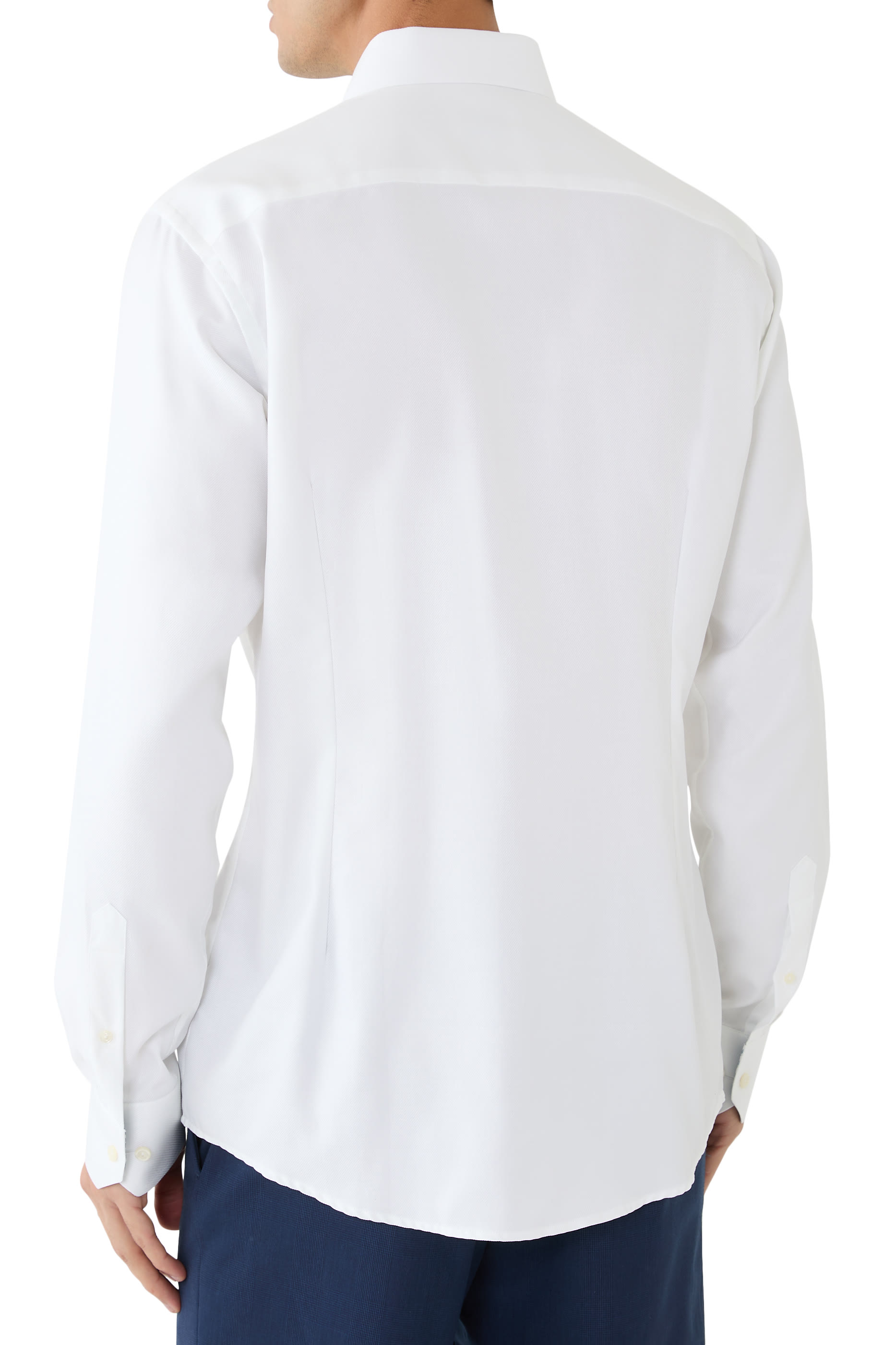 Geometric Effect Textured Twill Shirt