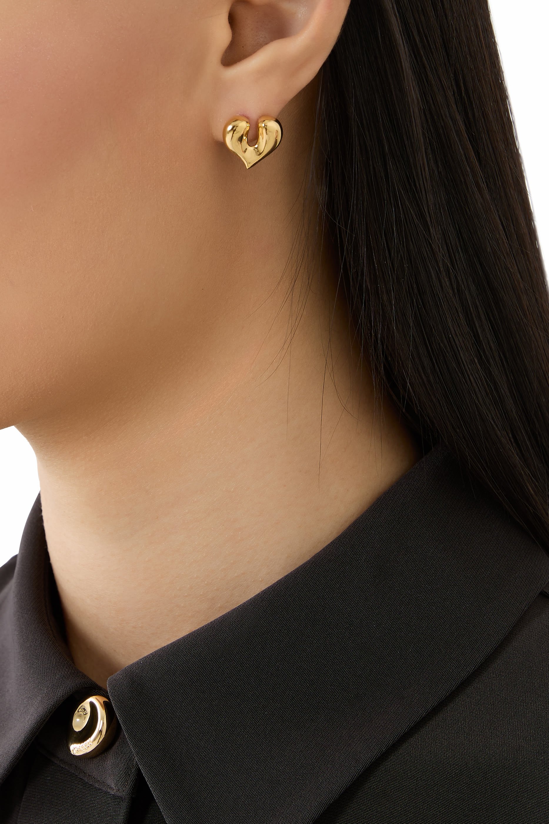 Molten Heart Stud Earrings, 18K Recycled Gold Plating