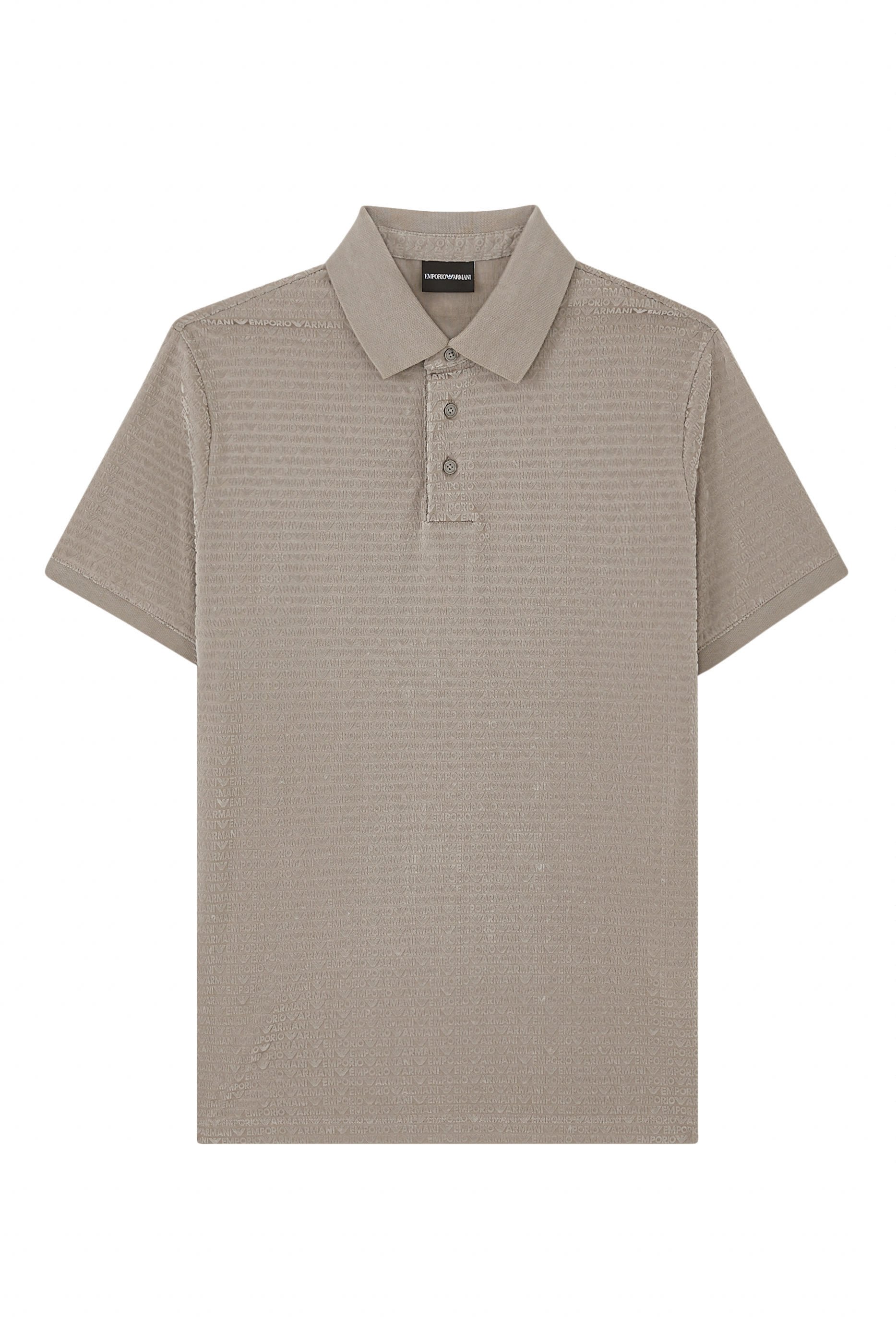 All-Over Jacquard Lettering Jersey Polo Shirt
