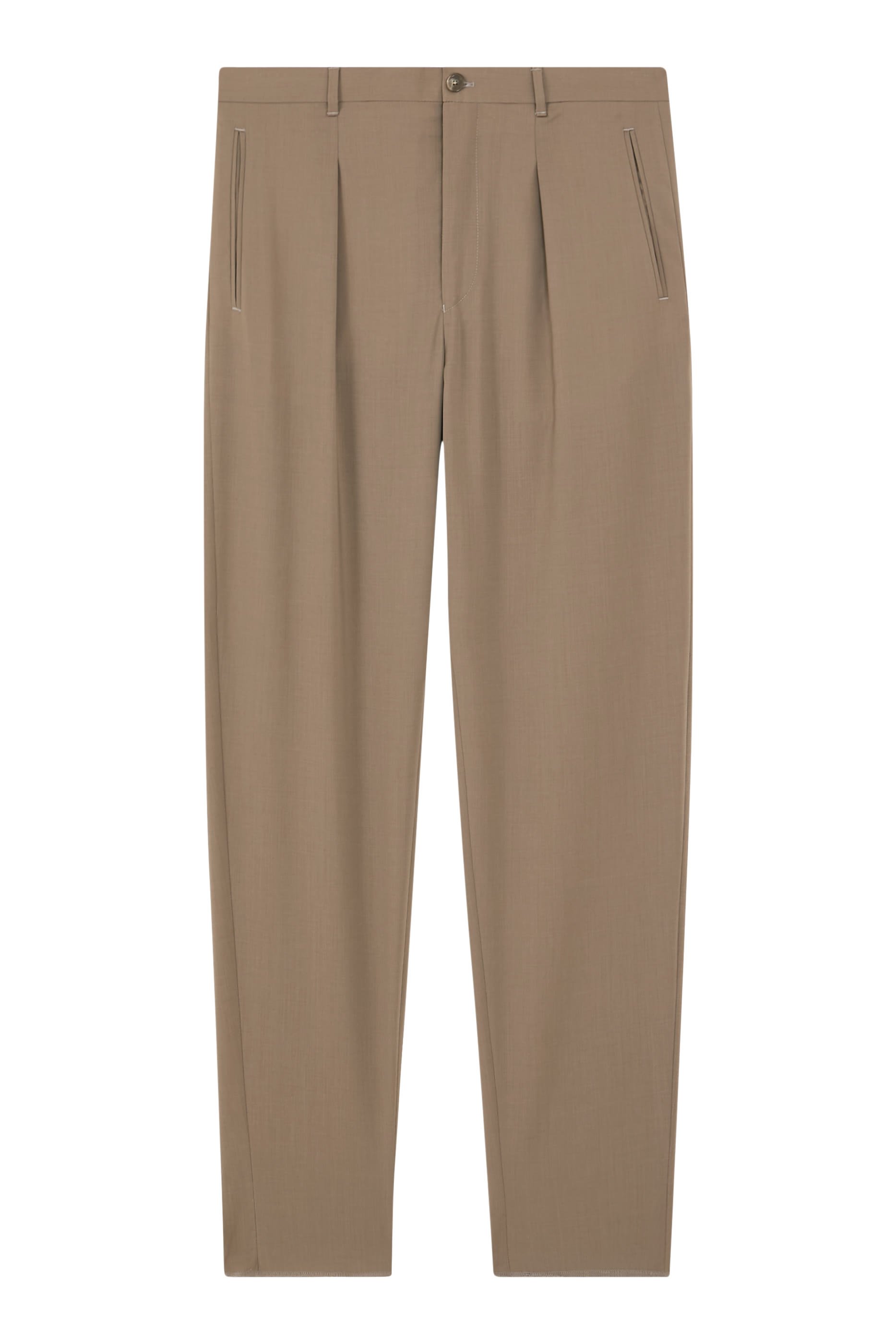 Slim-Fit Cropped Tropical Wool Trousers