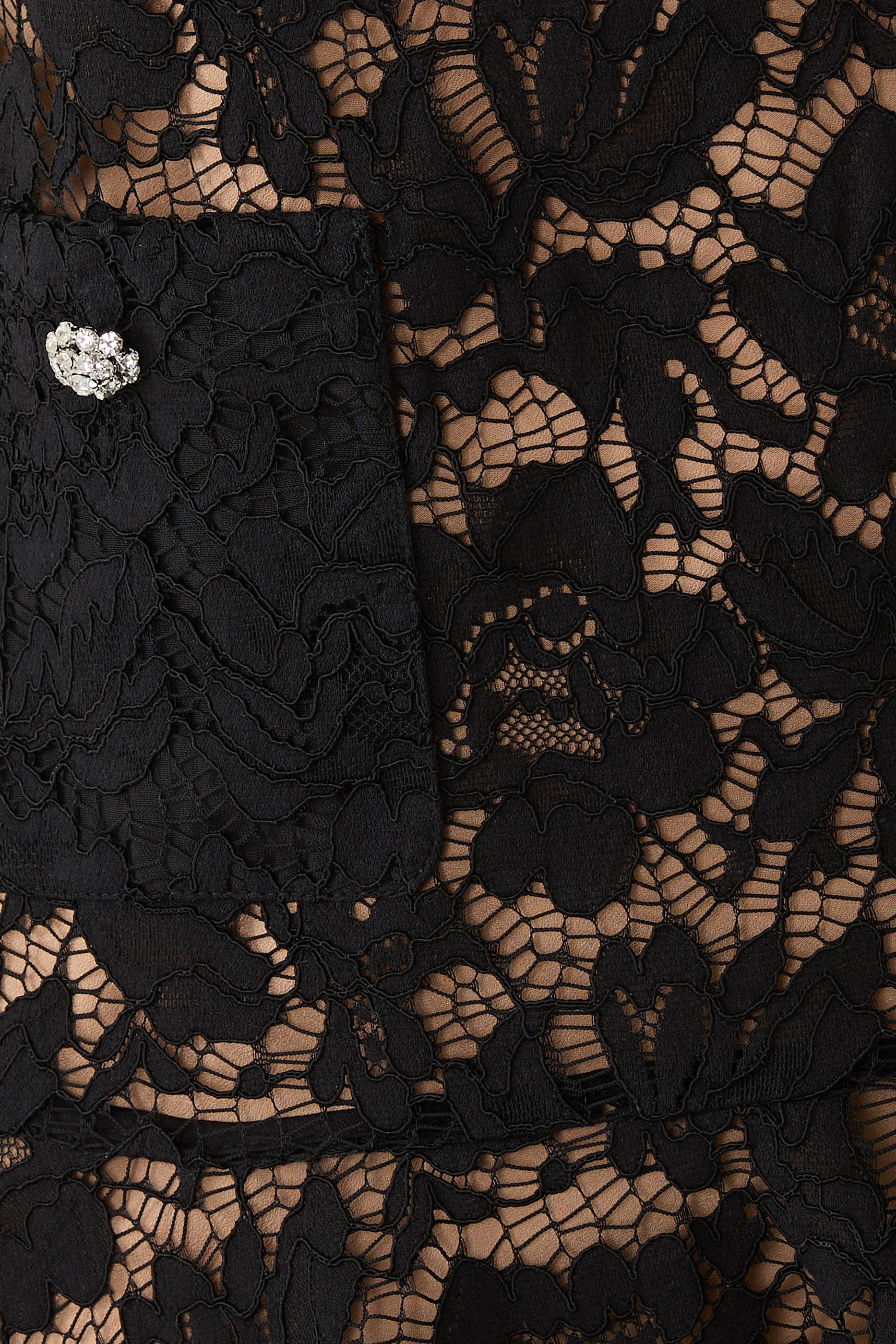  Lace Crystal Mini Dress