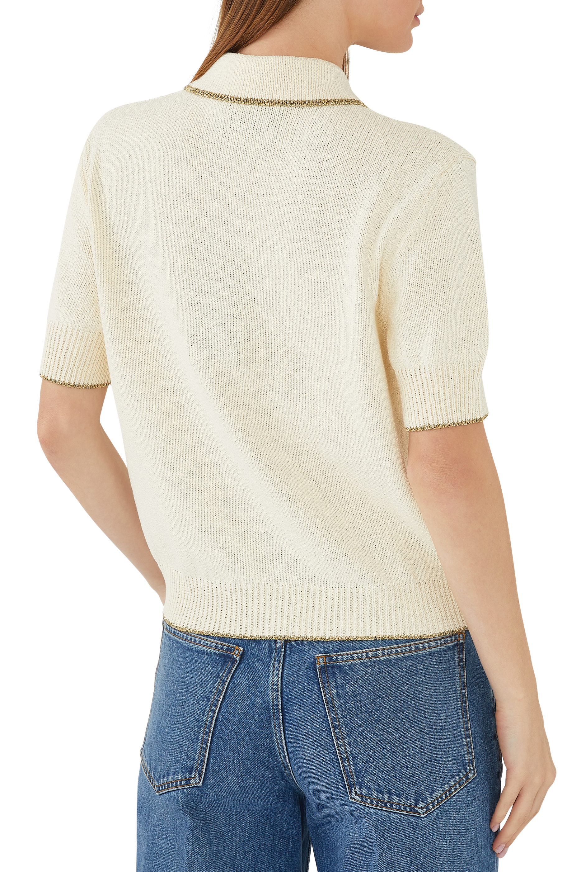 Cotton Lam&eacute; Polo Shirt