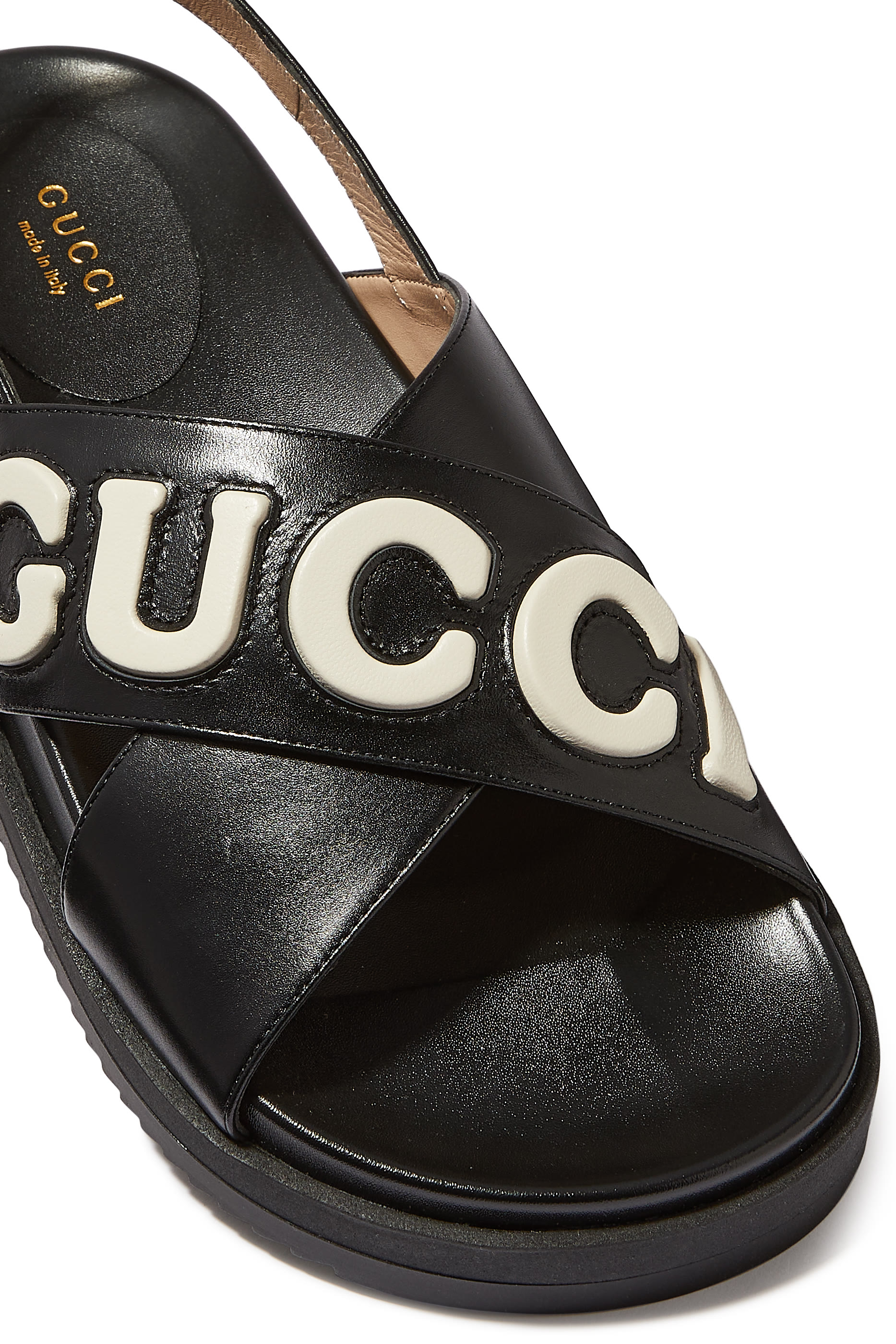 Logo Strap Slingback Sandals